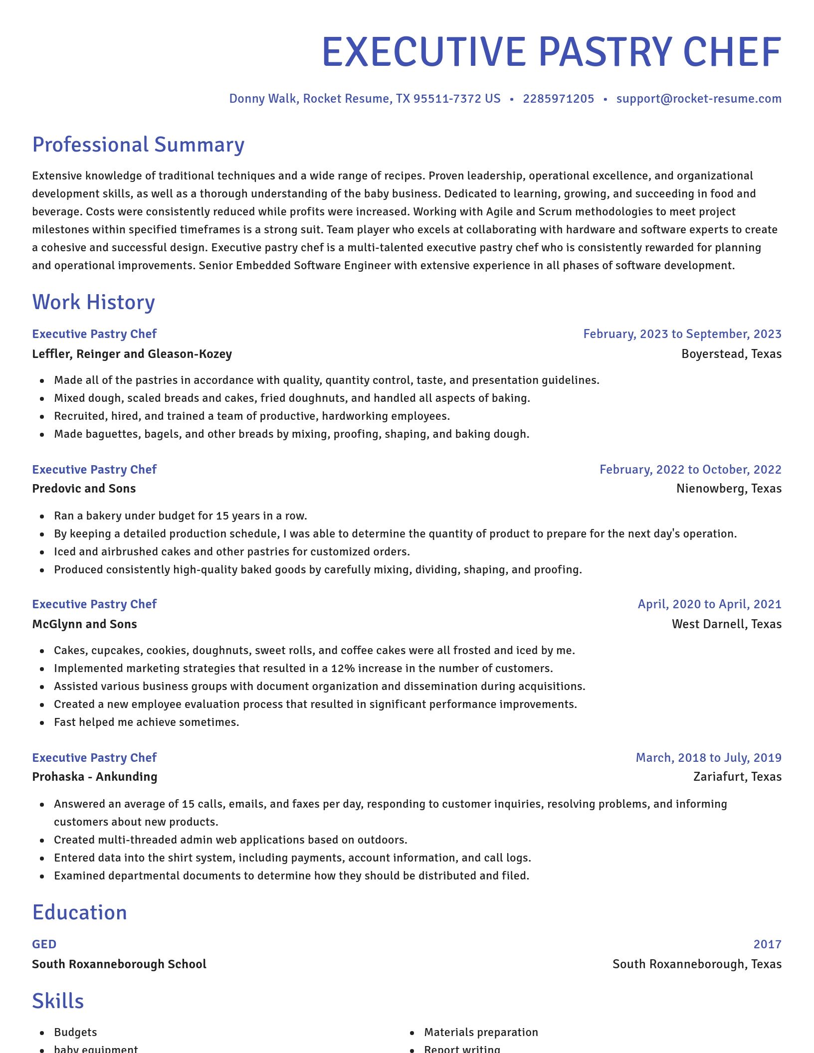 Novel resume template