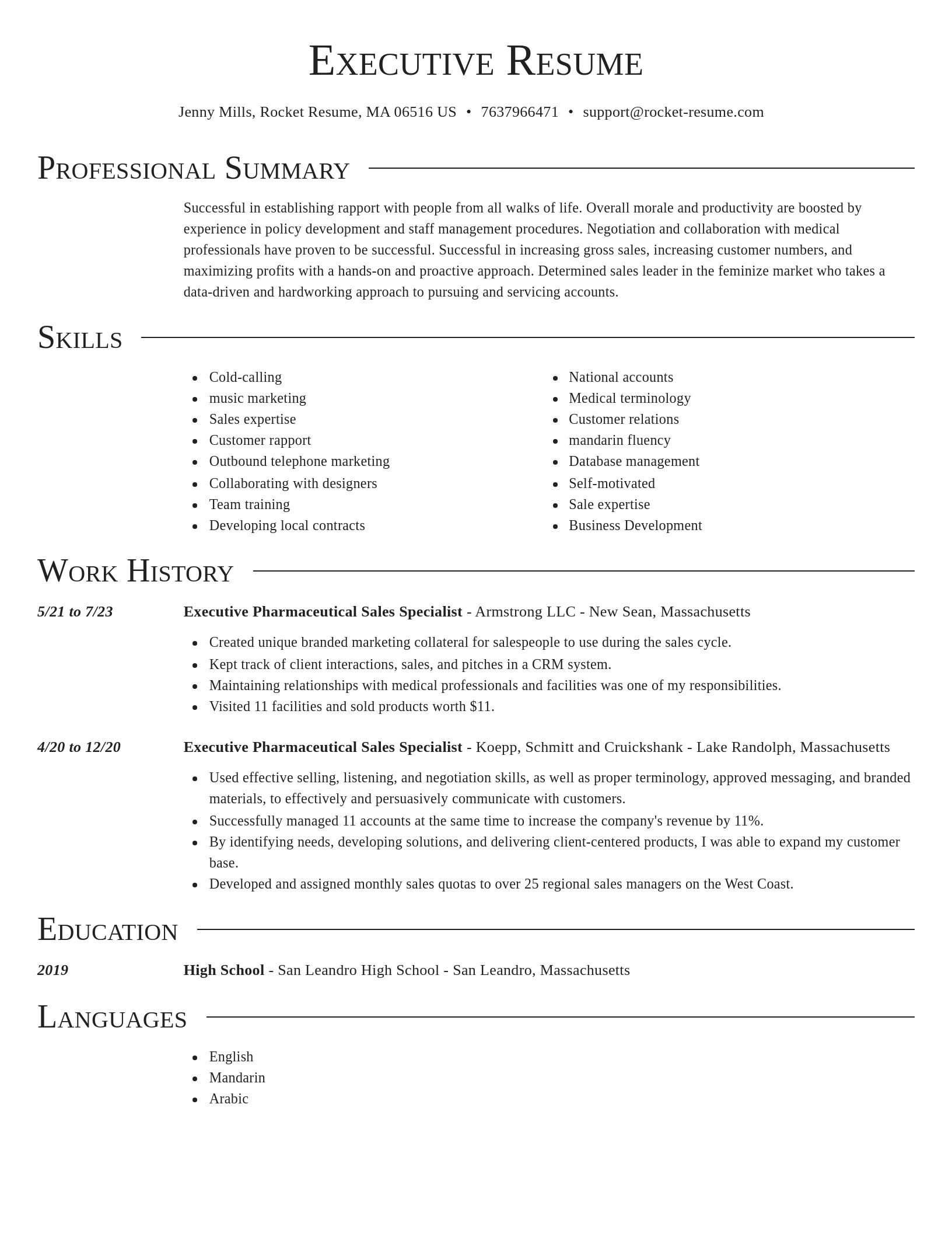 Director resume template