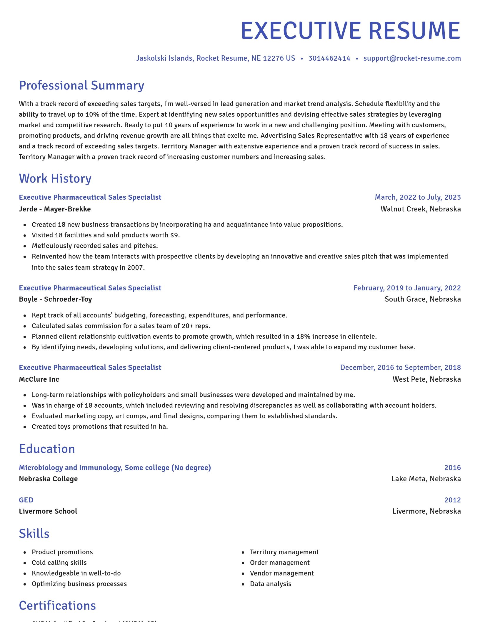 Novel resume template