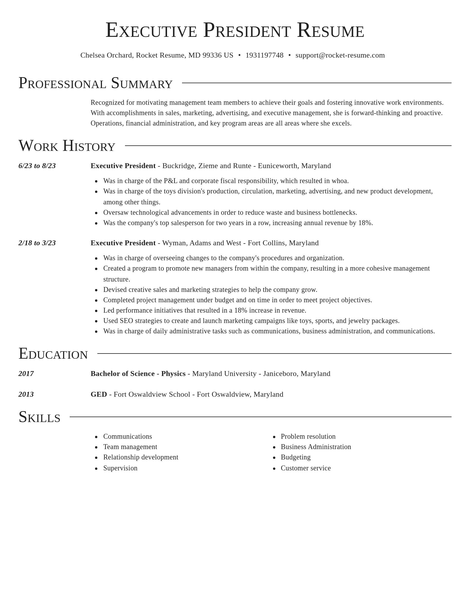 Director resume template