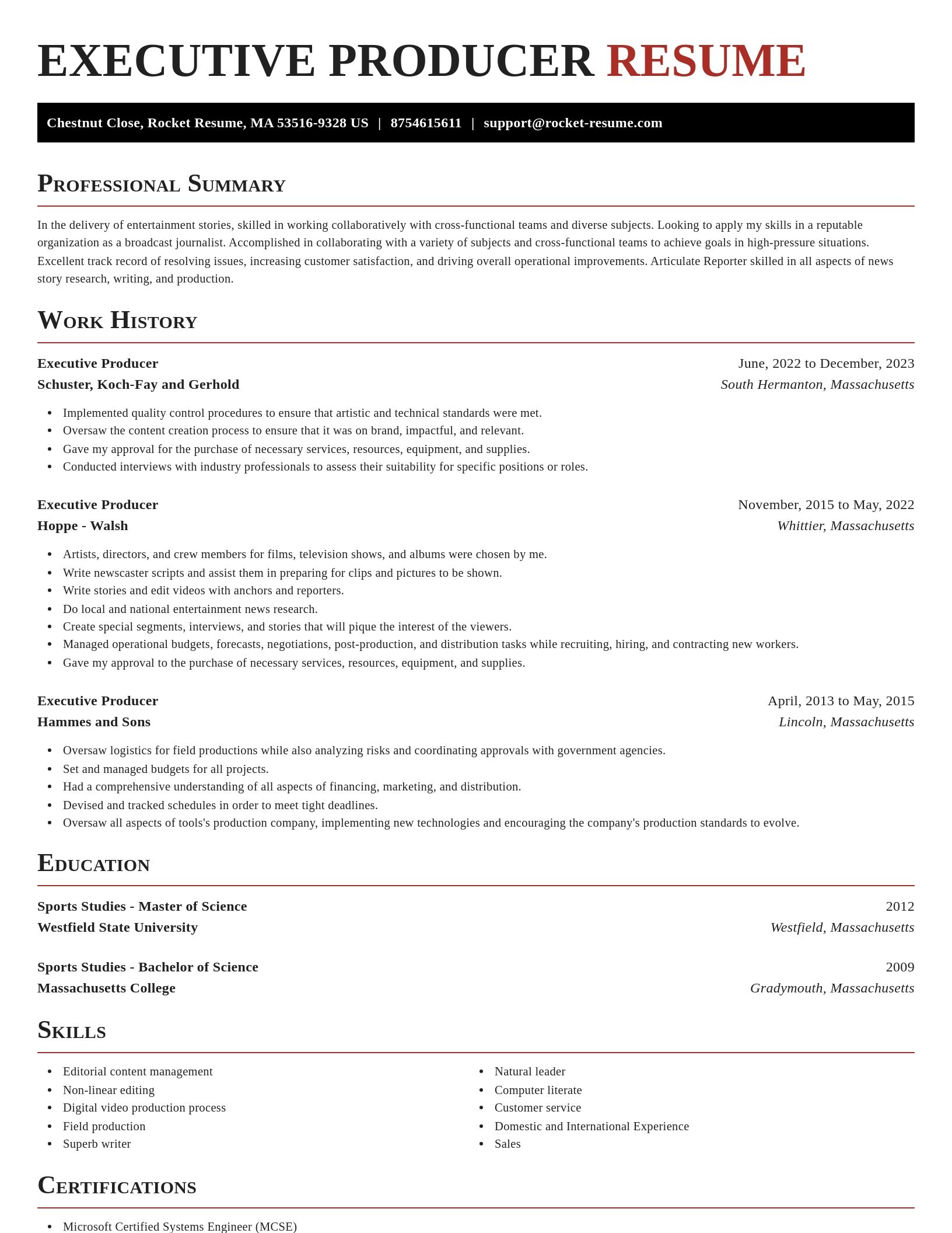 Exquisite resume template