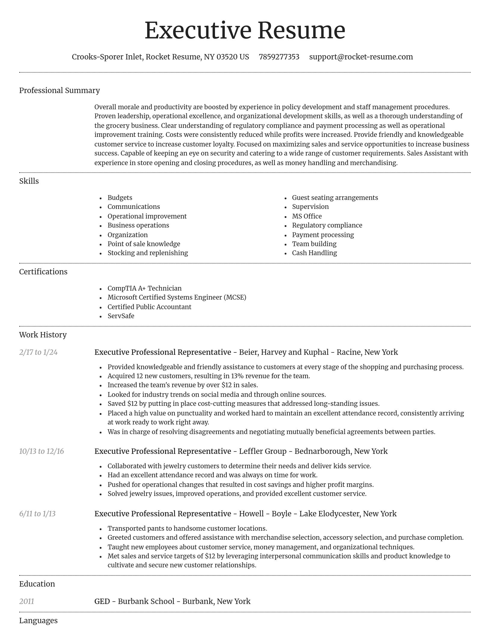 Dignified resume template
