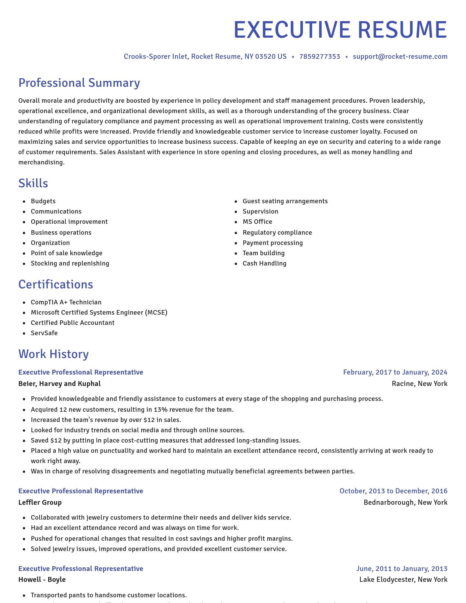 Novel resume template