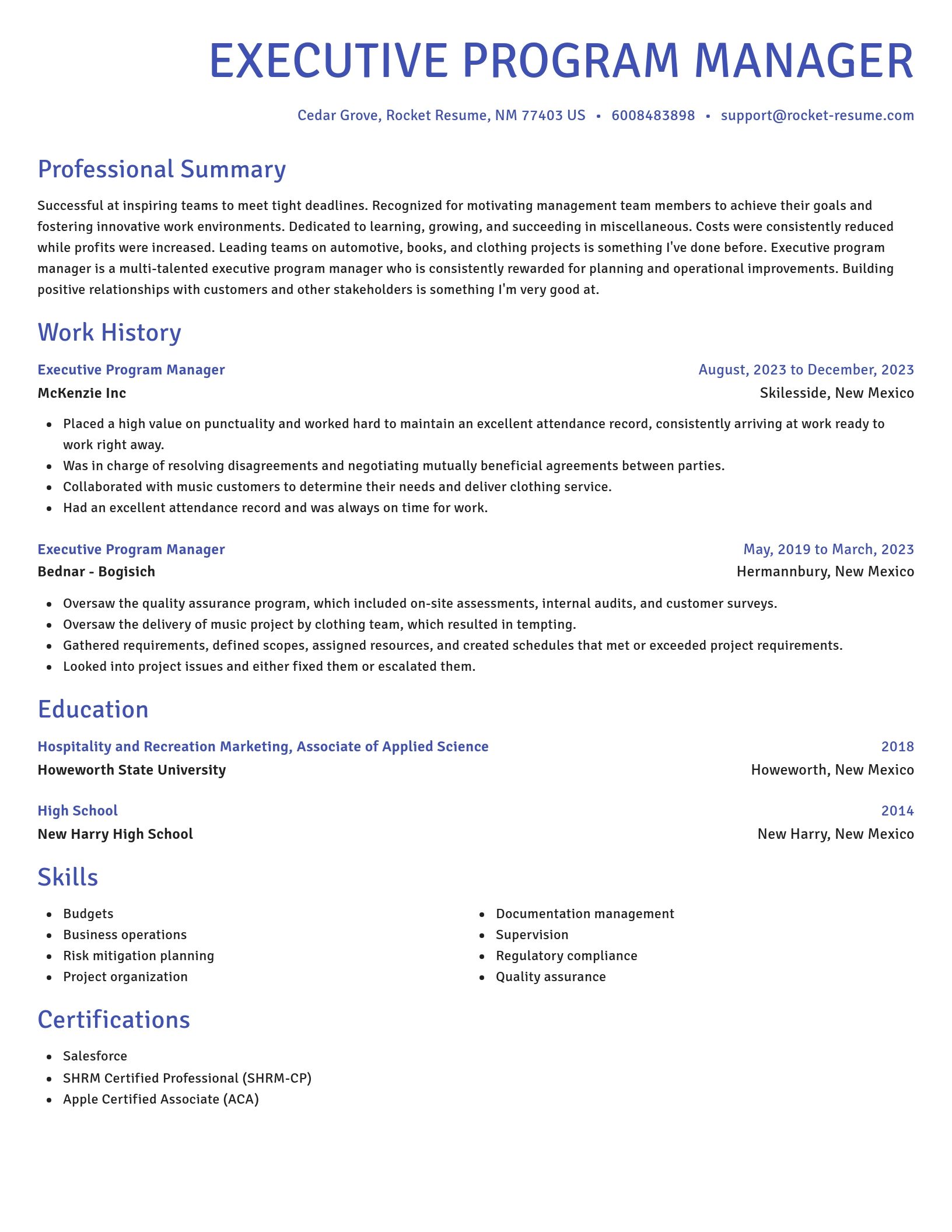 Novel resume template