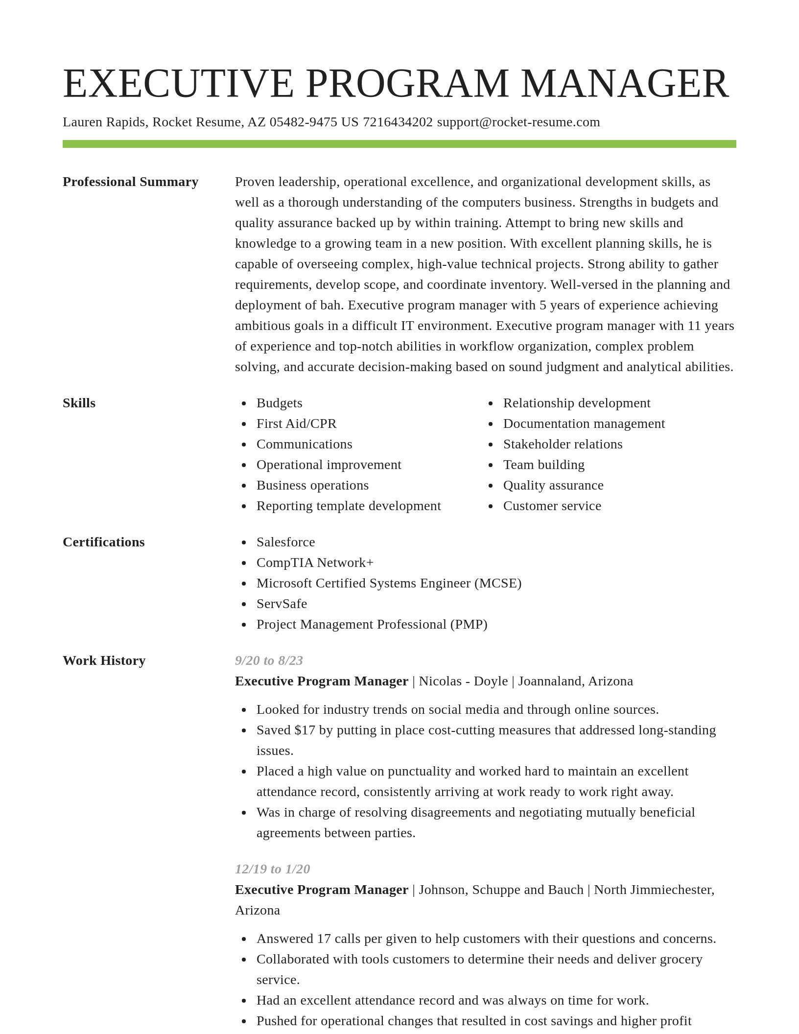 Smart resume template