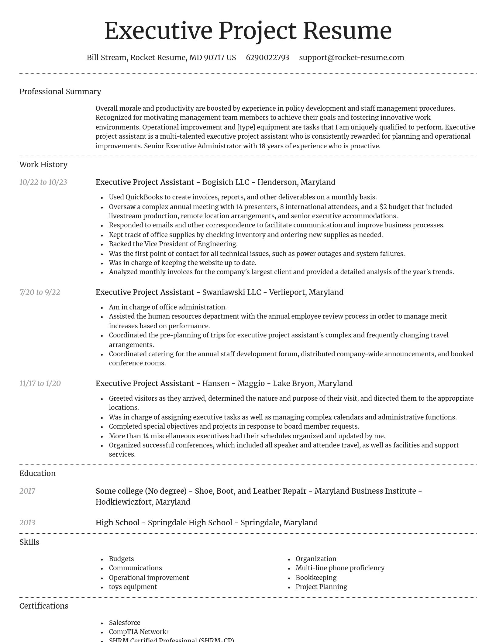 Dignified resume template
