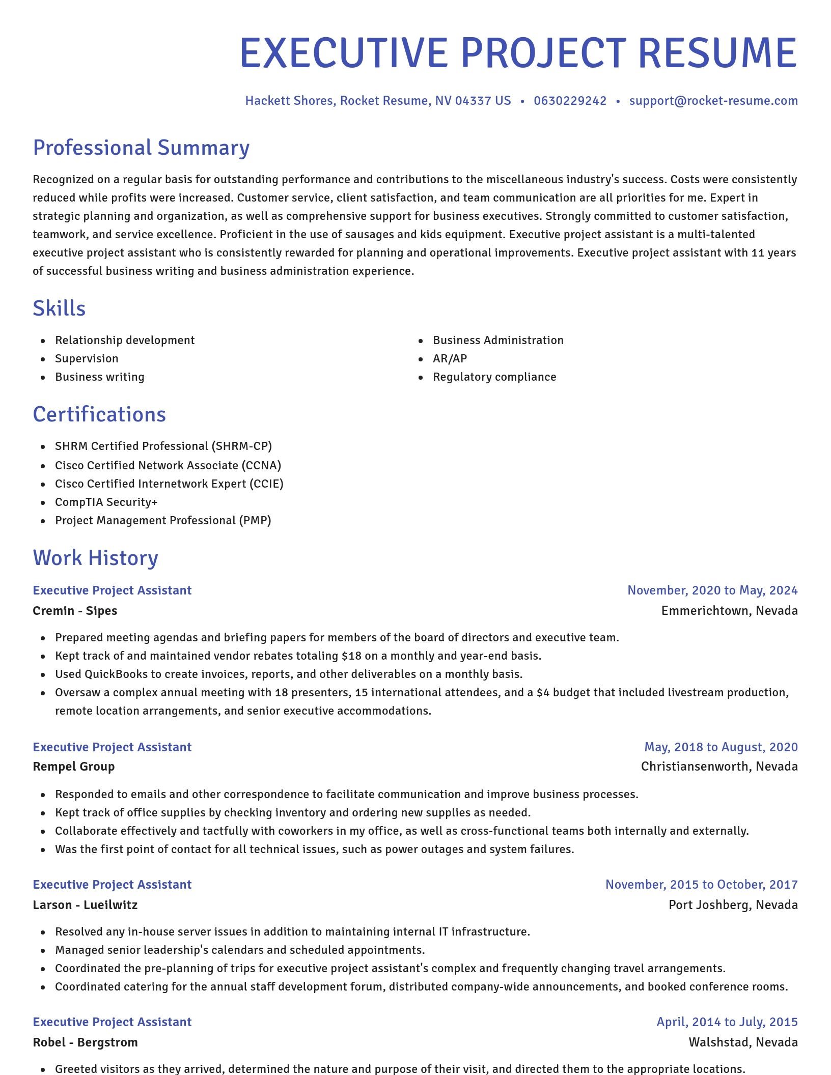 Novel resume template