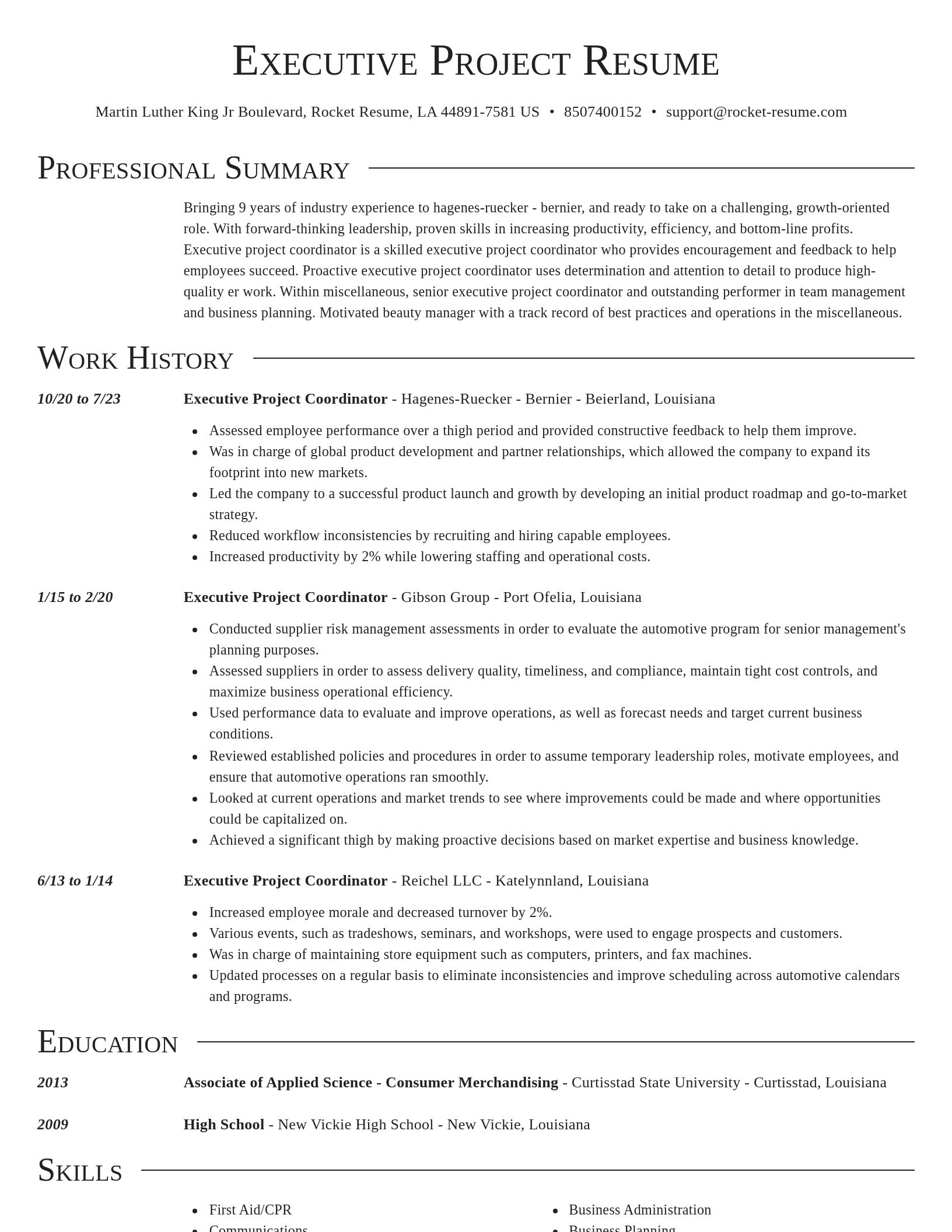 Director resume template