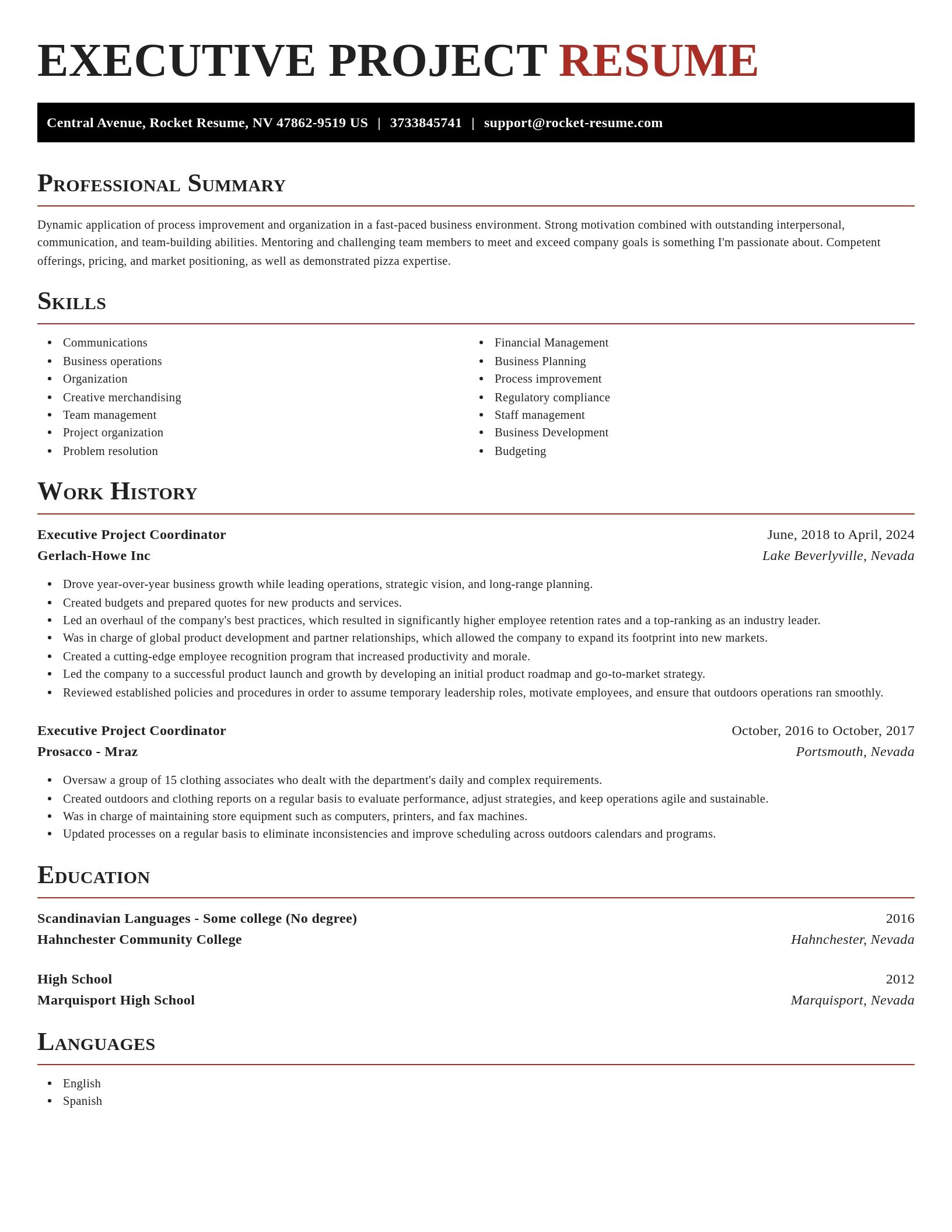 Exquisite resume template