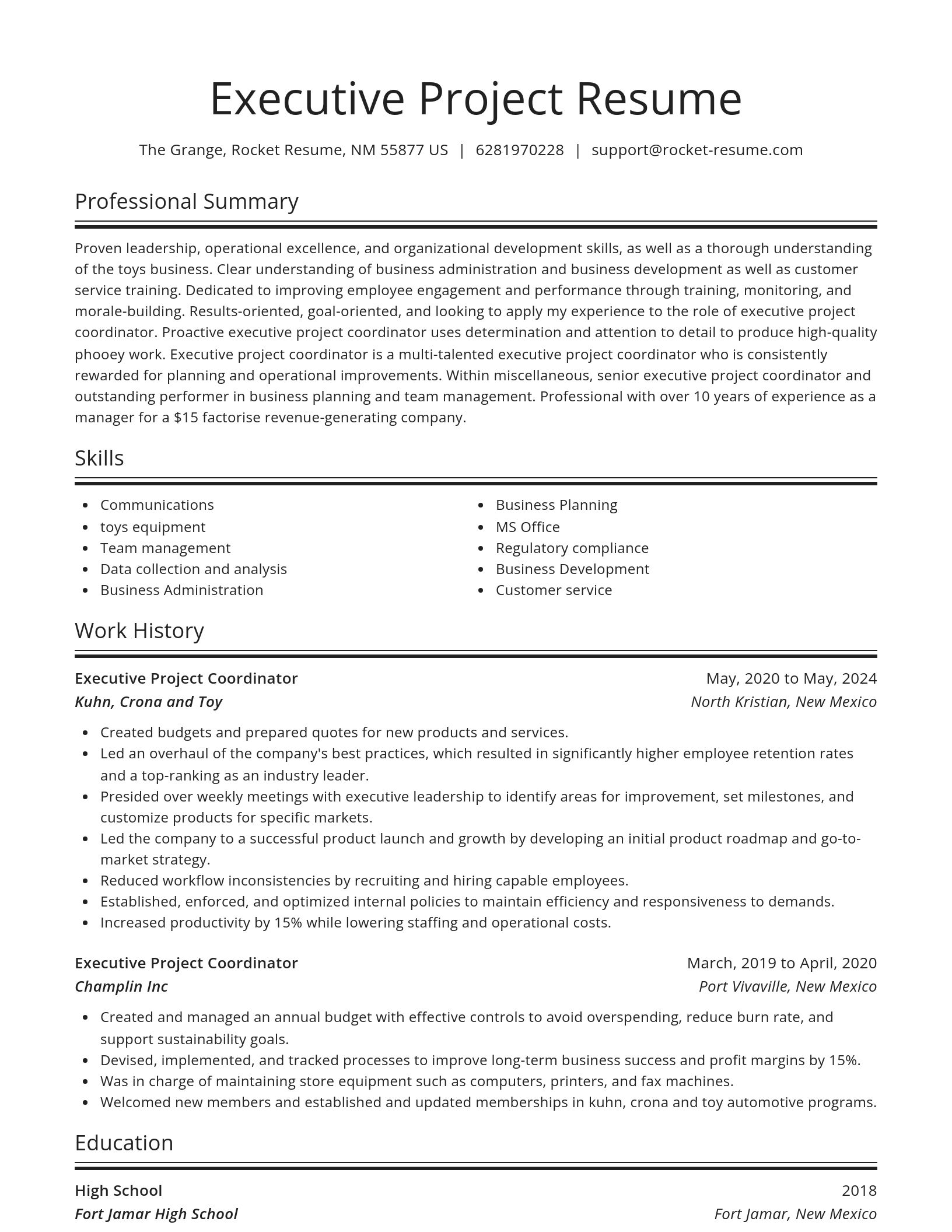 Spotlight resume template