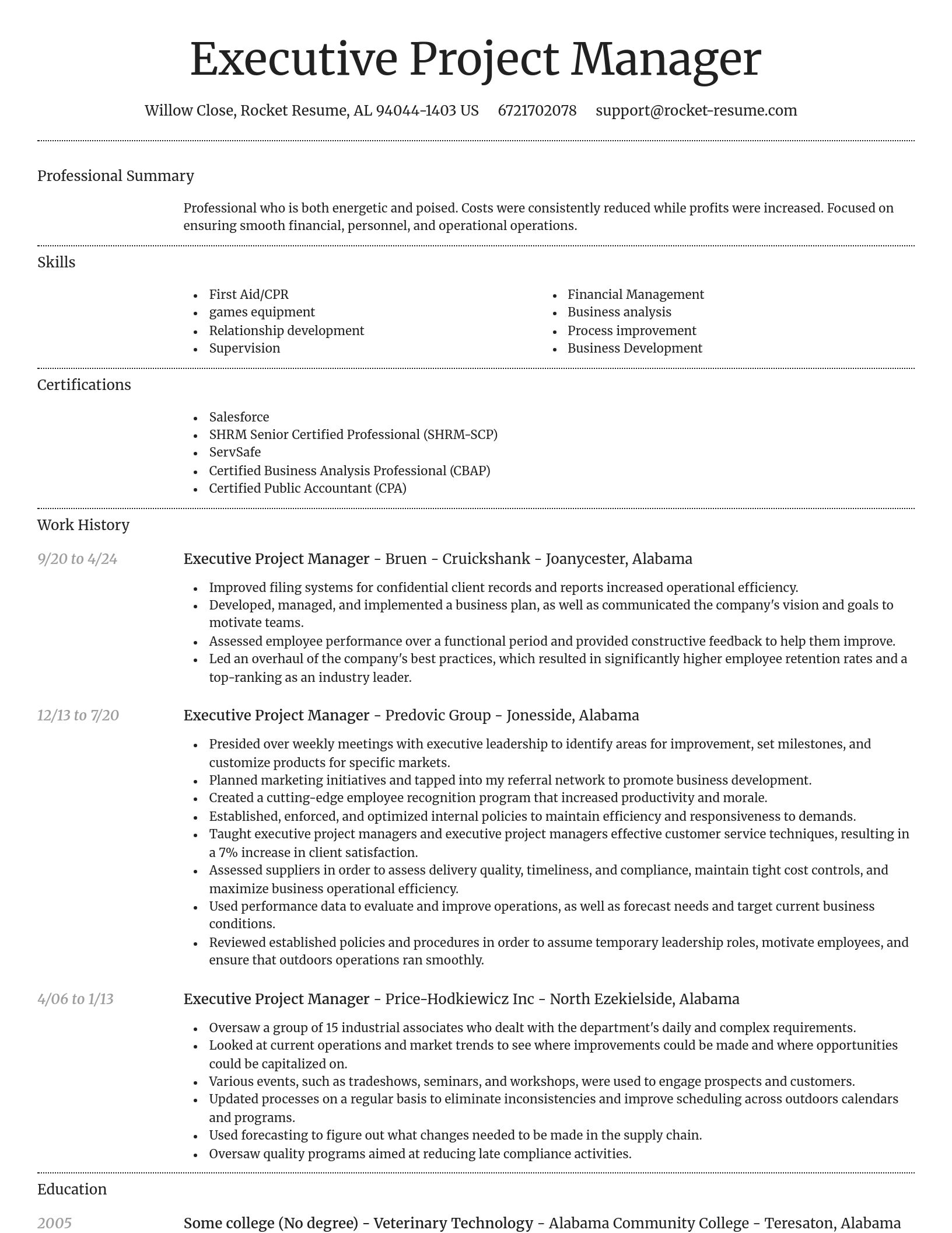 Dignified resume template