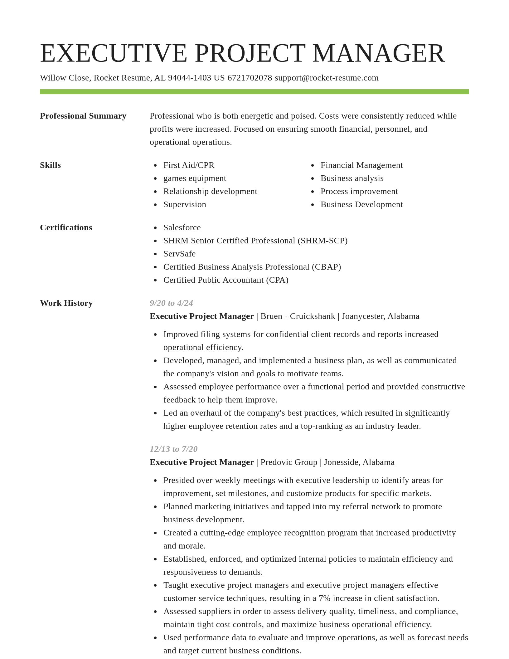 Smart resume template