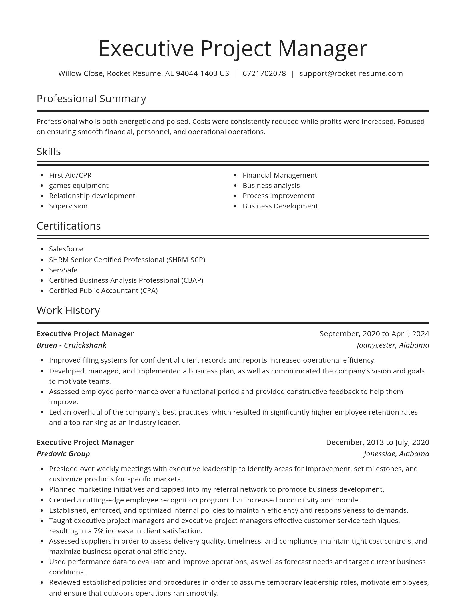 Spotlight resume template