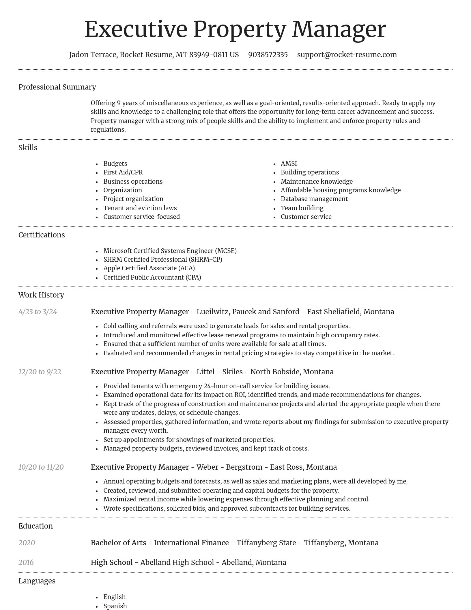 Dignified resume template
