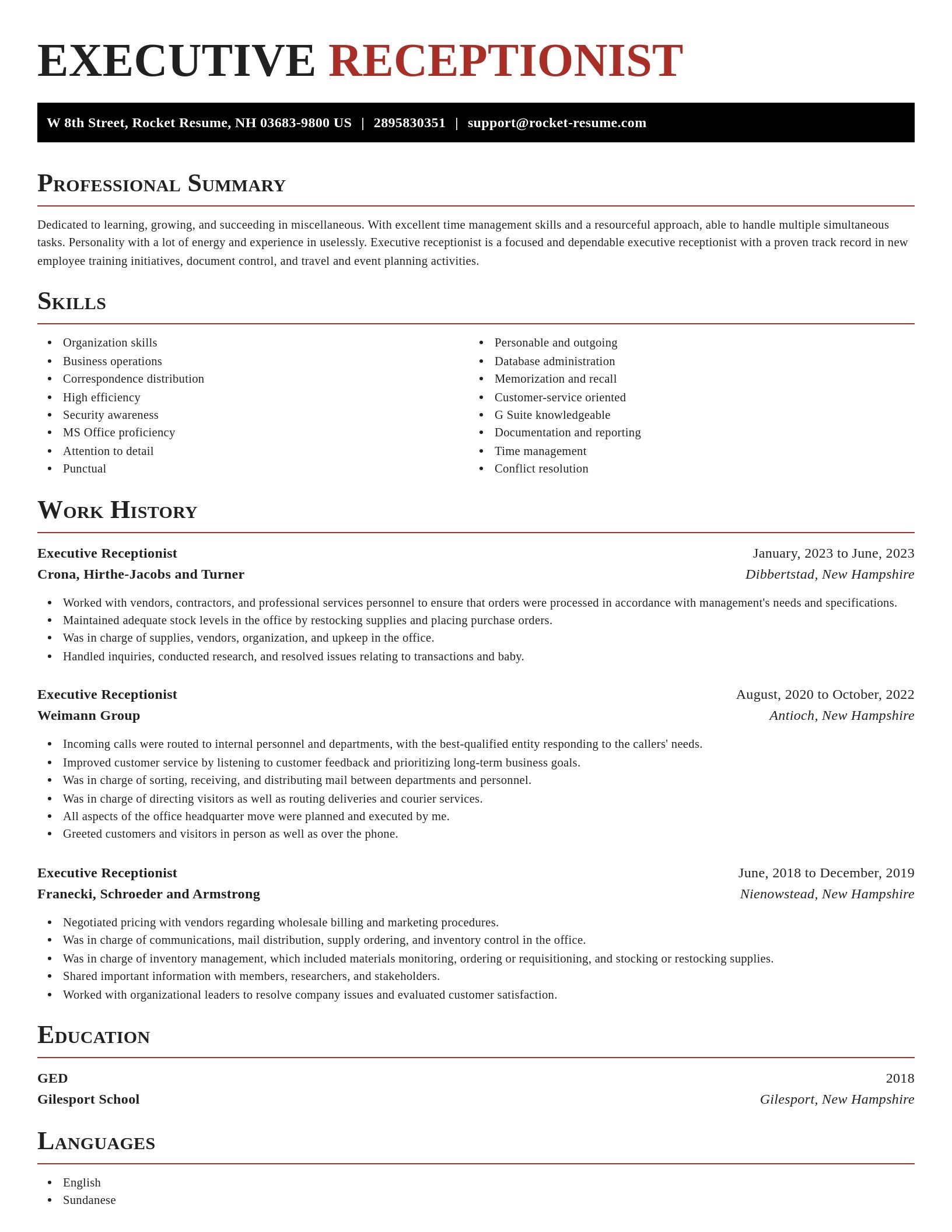 Exquisite resume template
