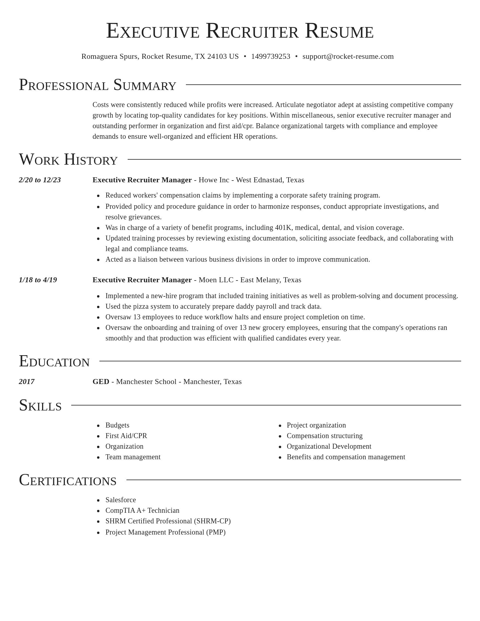 Director resume template