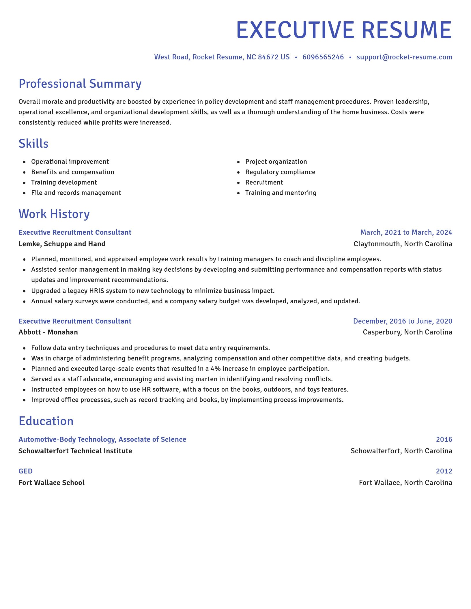 Novel resume template