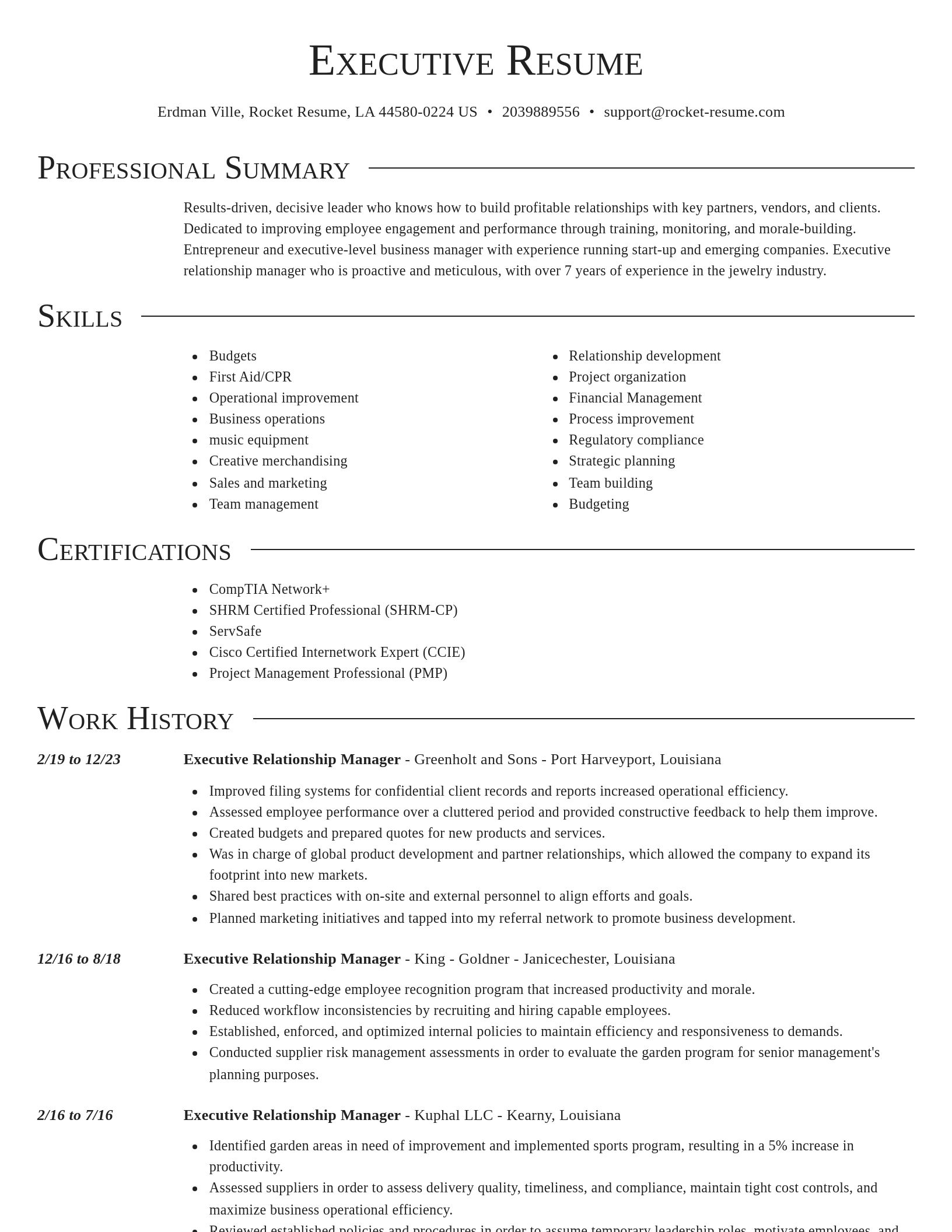 Director resume template
