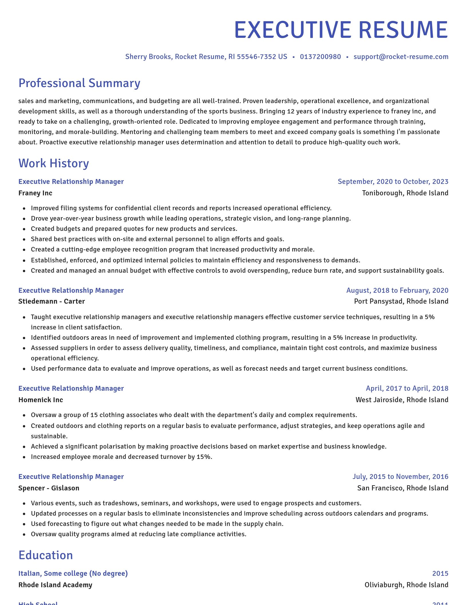 Novel resume template