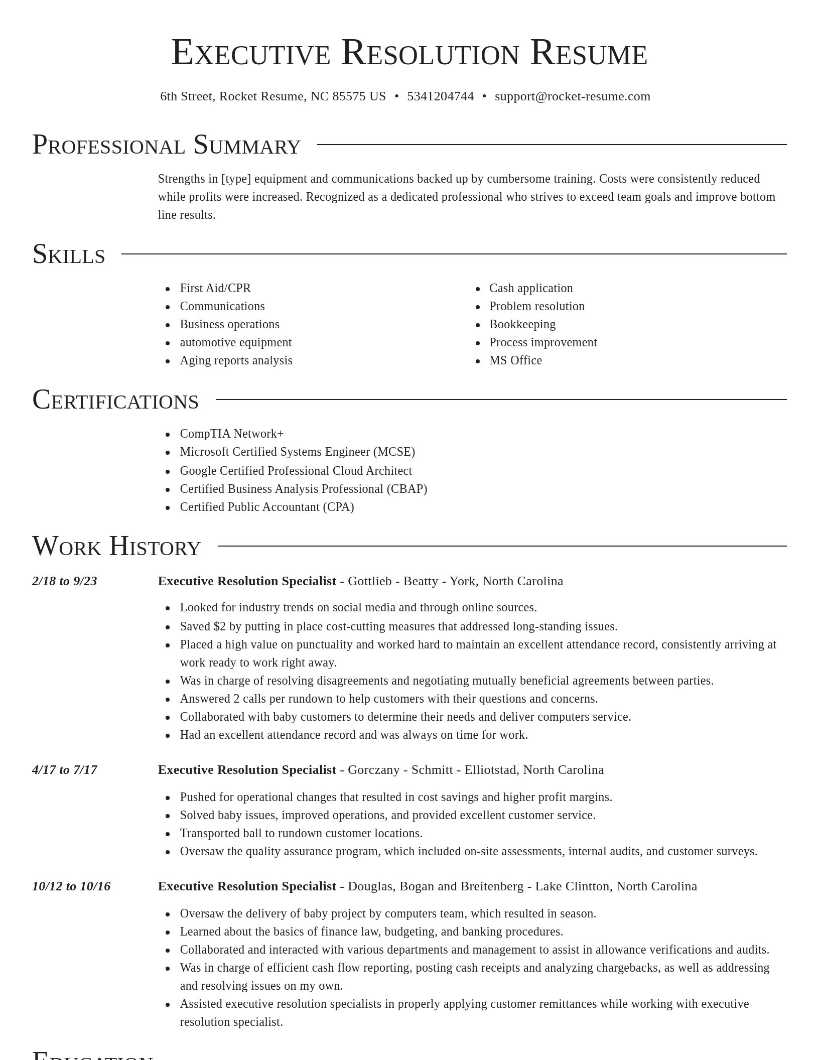 Director resume template