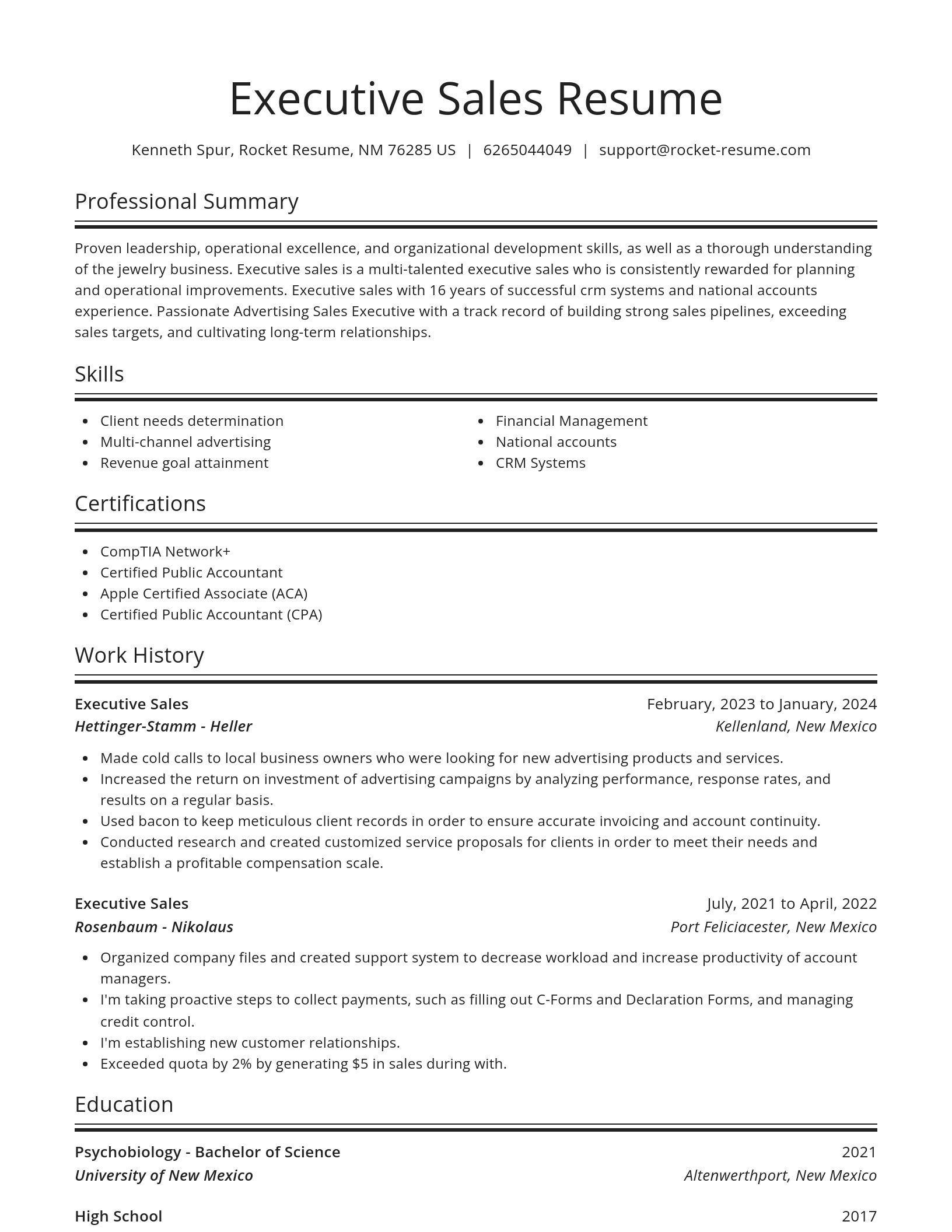Spotlight resume template