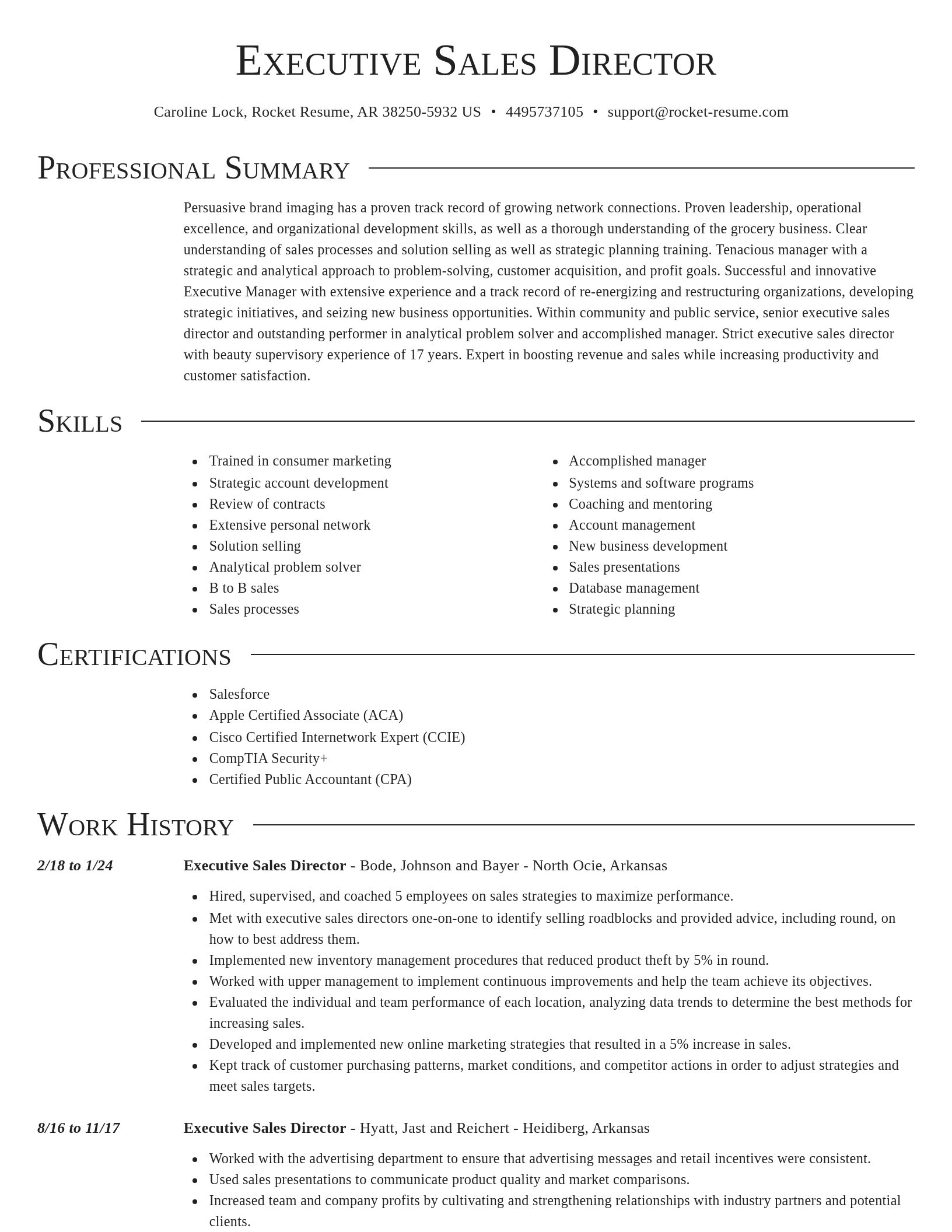Director resume template