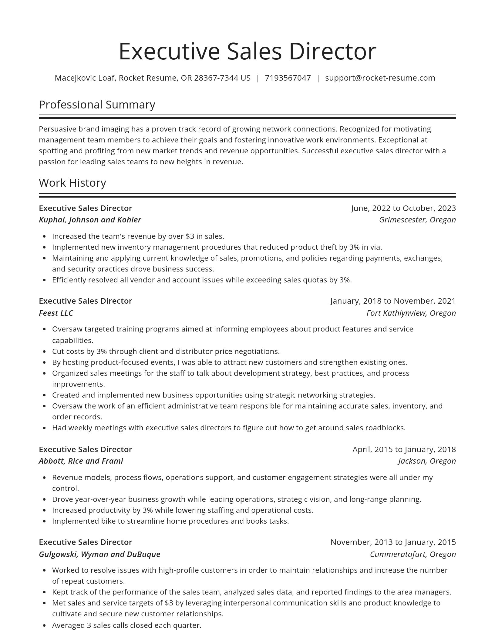 Spotlight resume template