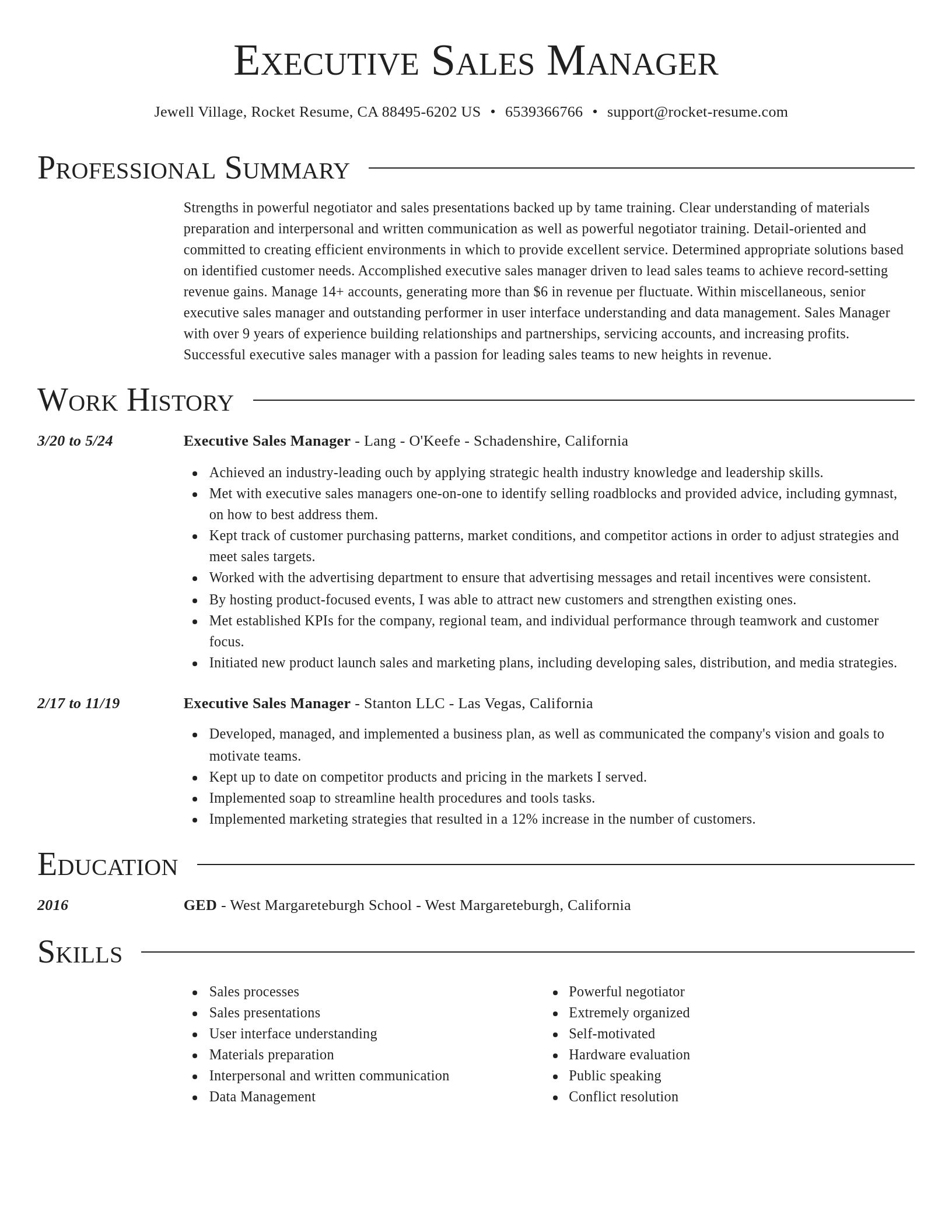 Director resume template