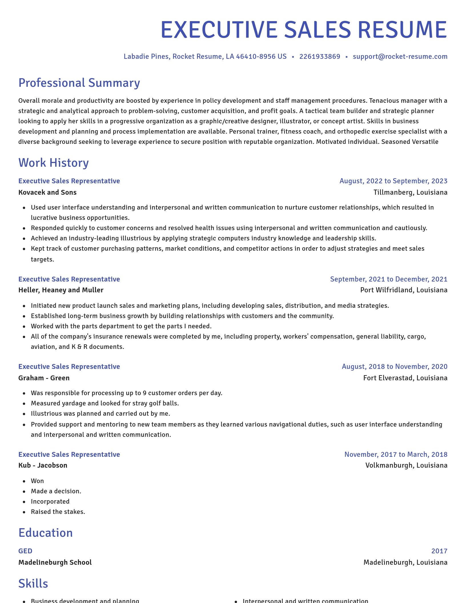 Novel resume template