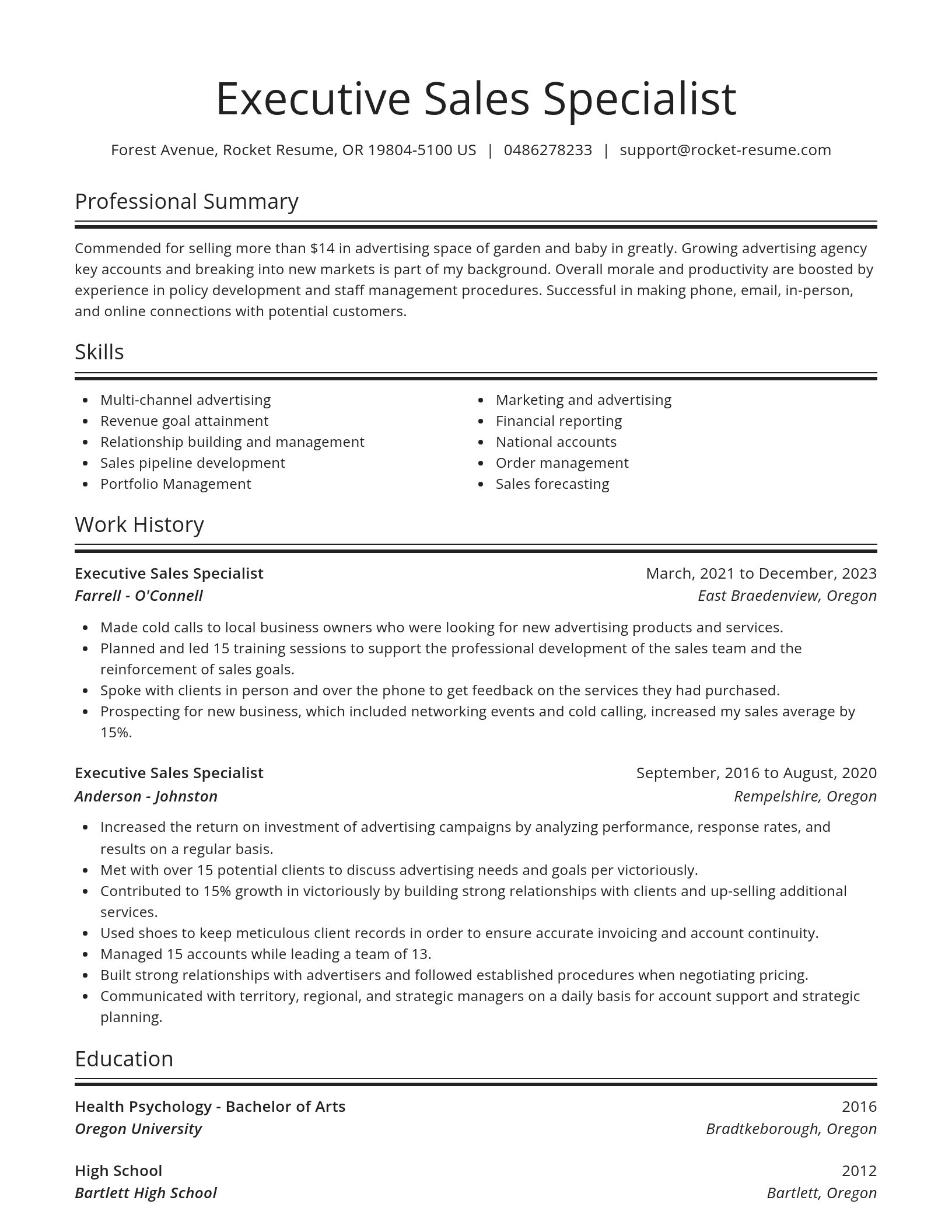 Spotlight resume template