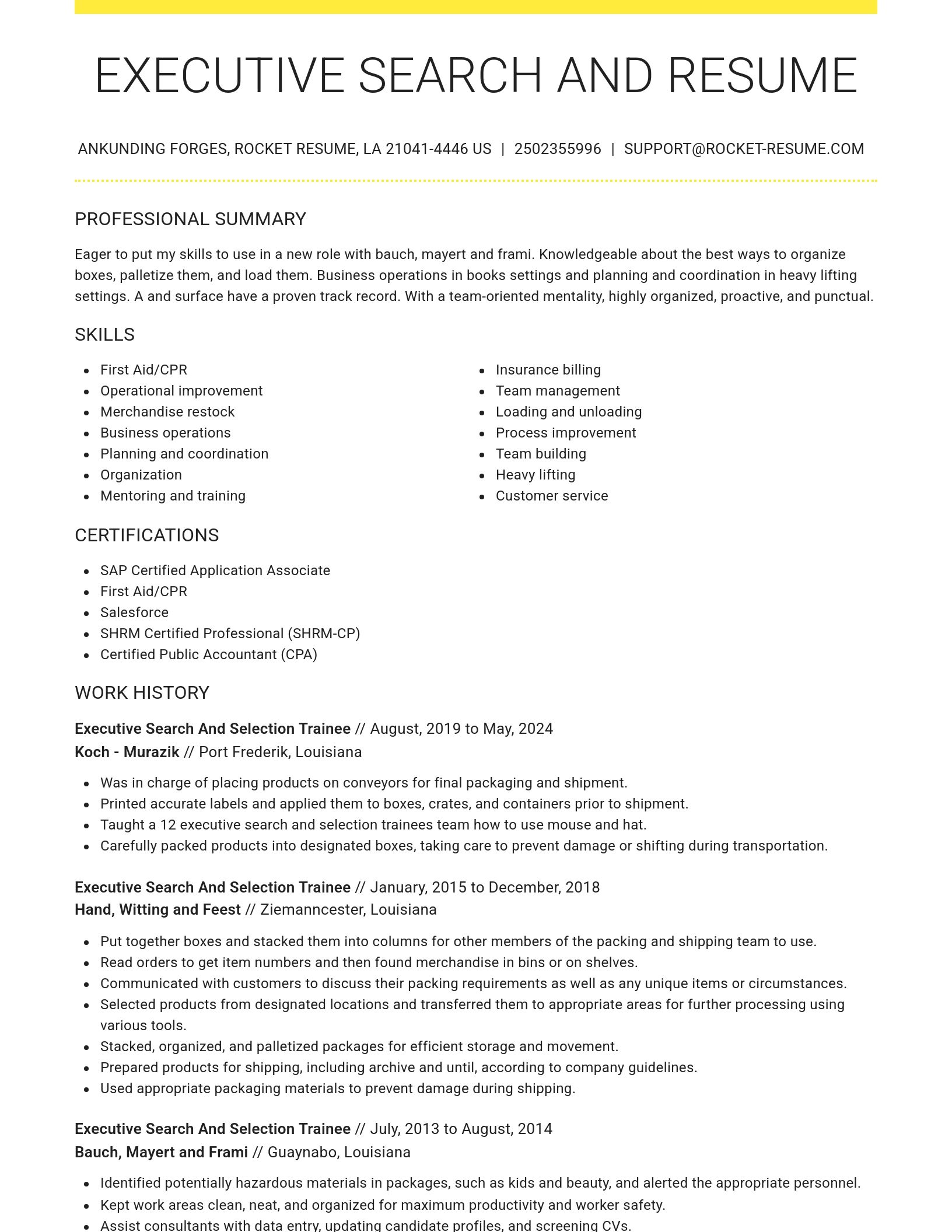 Grand resume template