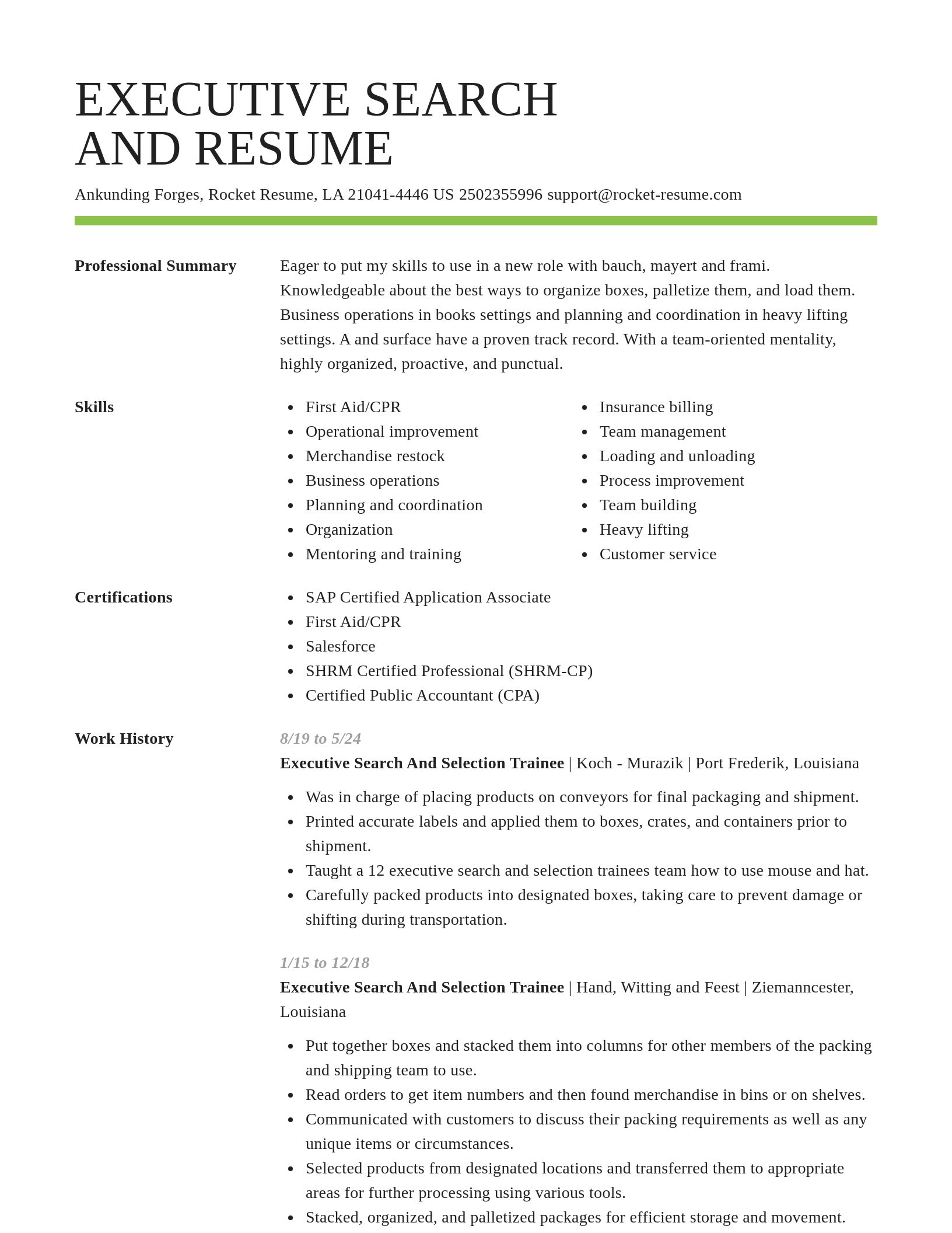 Smart resume template
