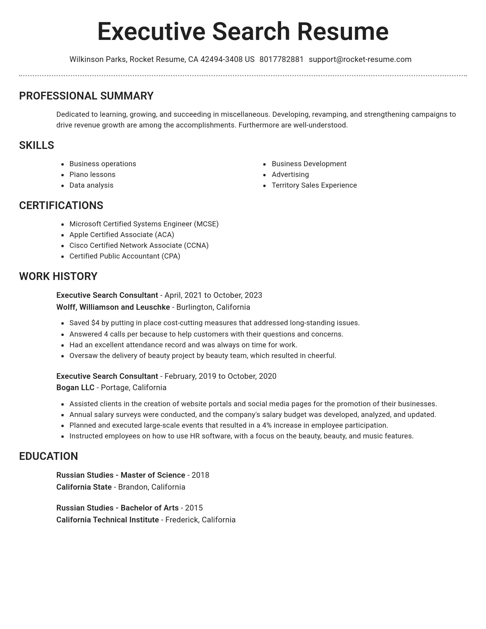 Brilliant resume template