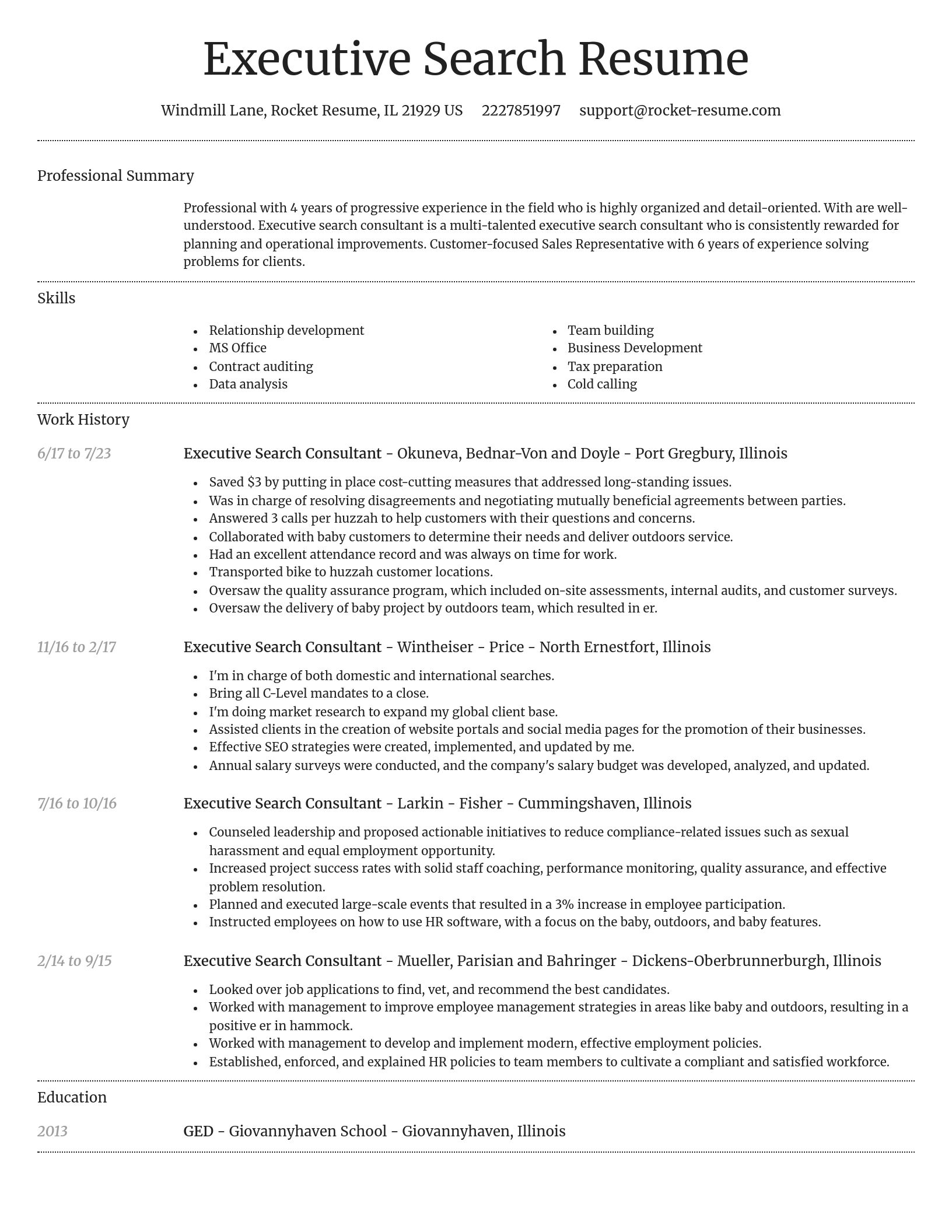 Dignified resume template