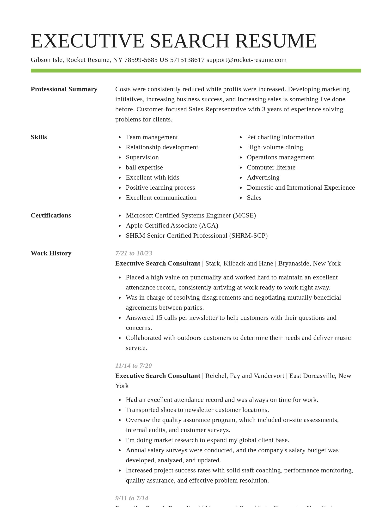 Smart resume template