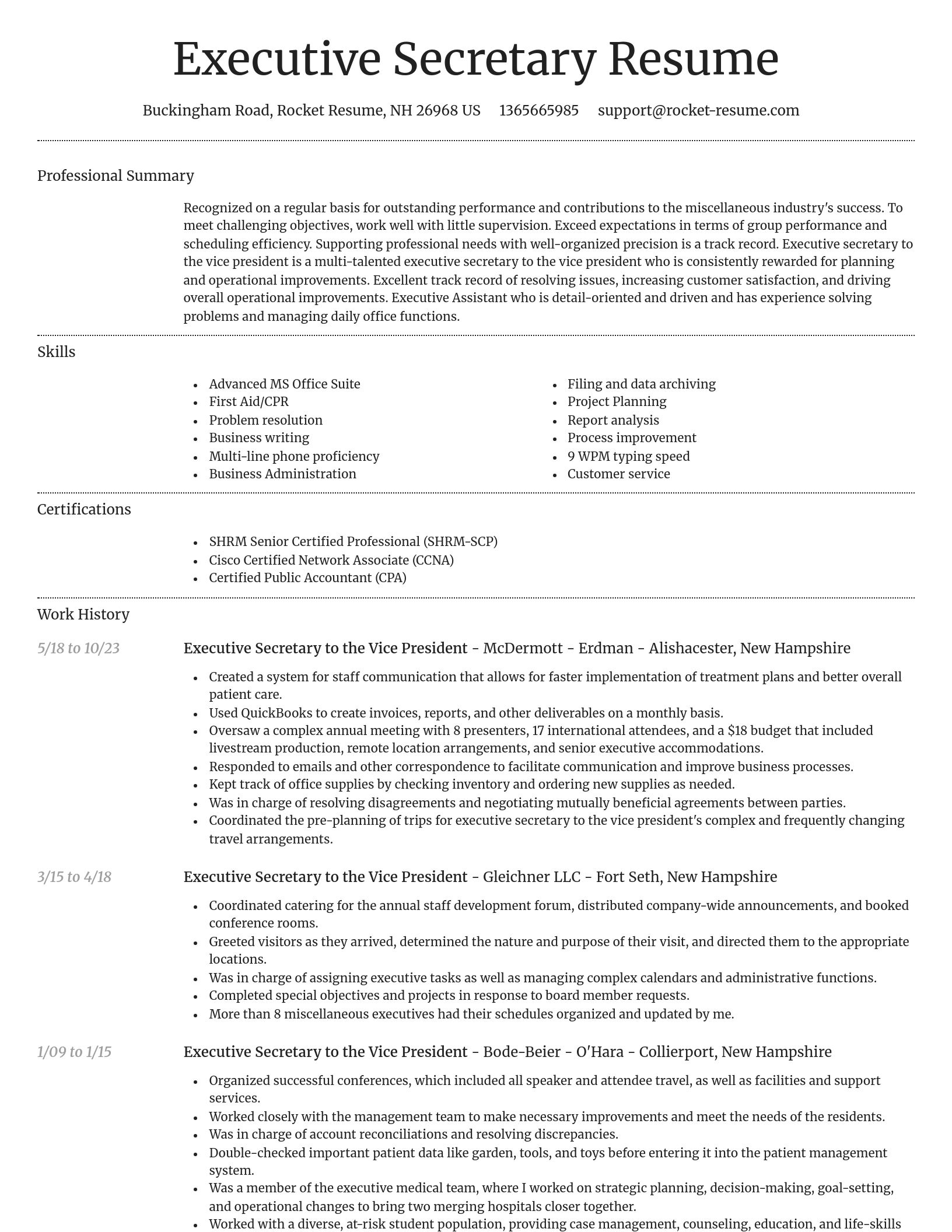 Dignified resume template