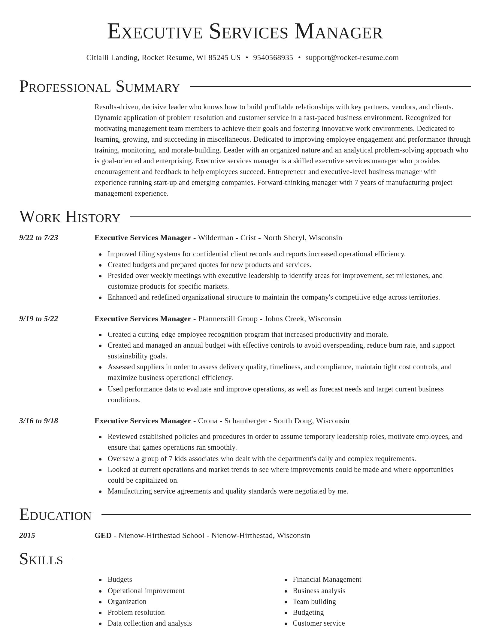 Director resume template