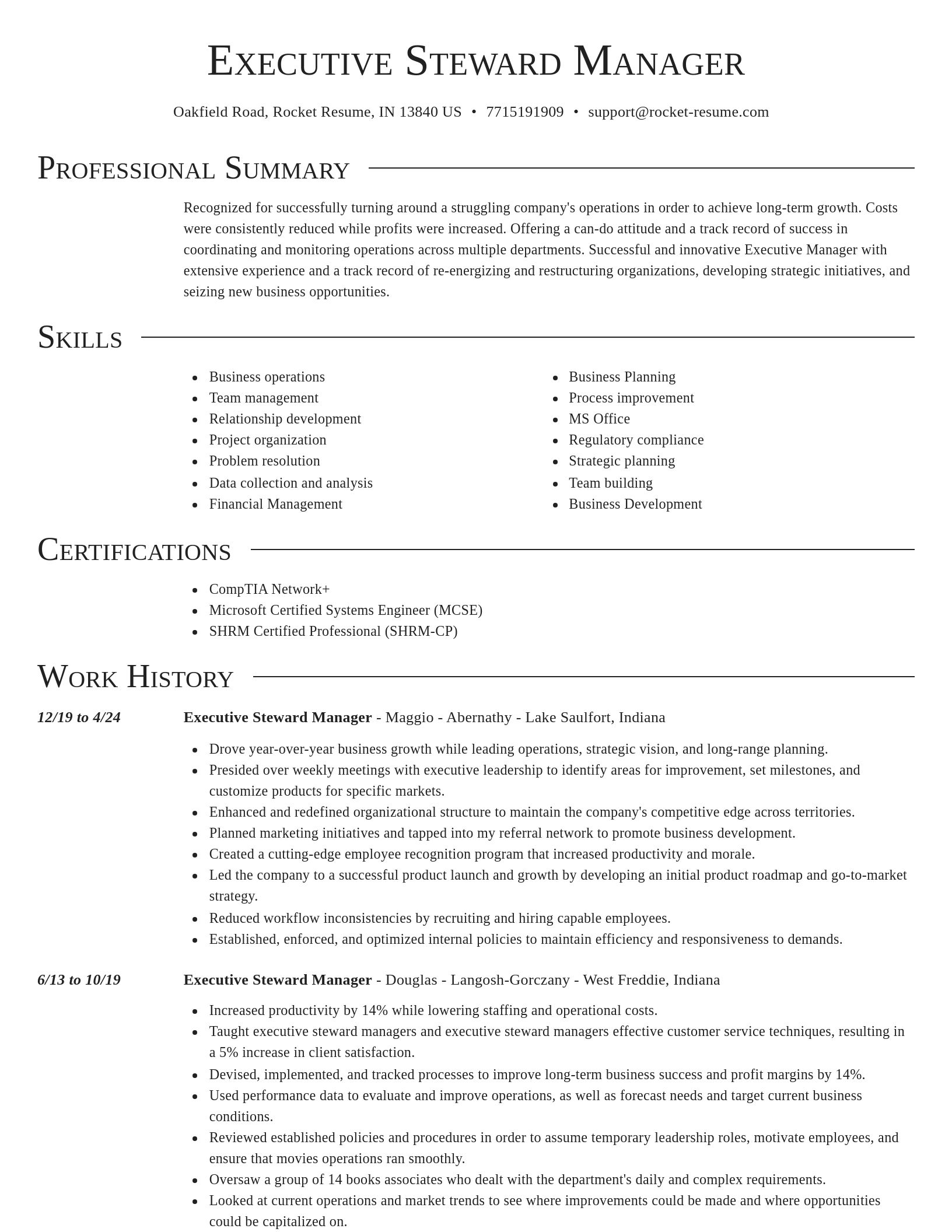 Director resume template