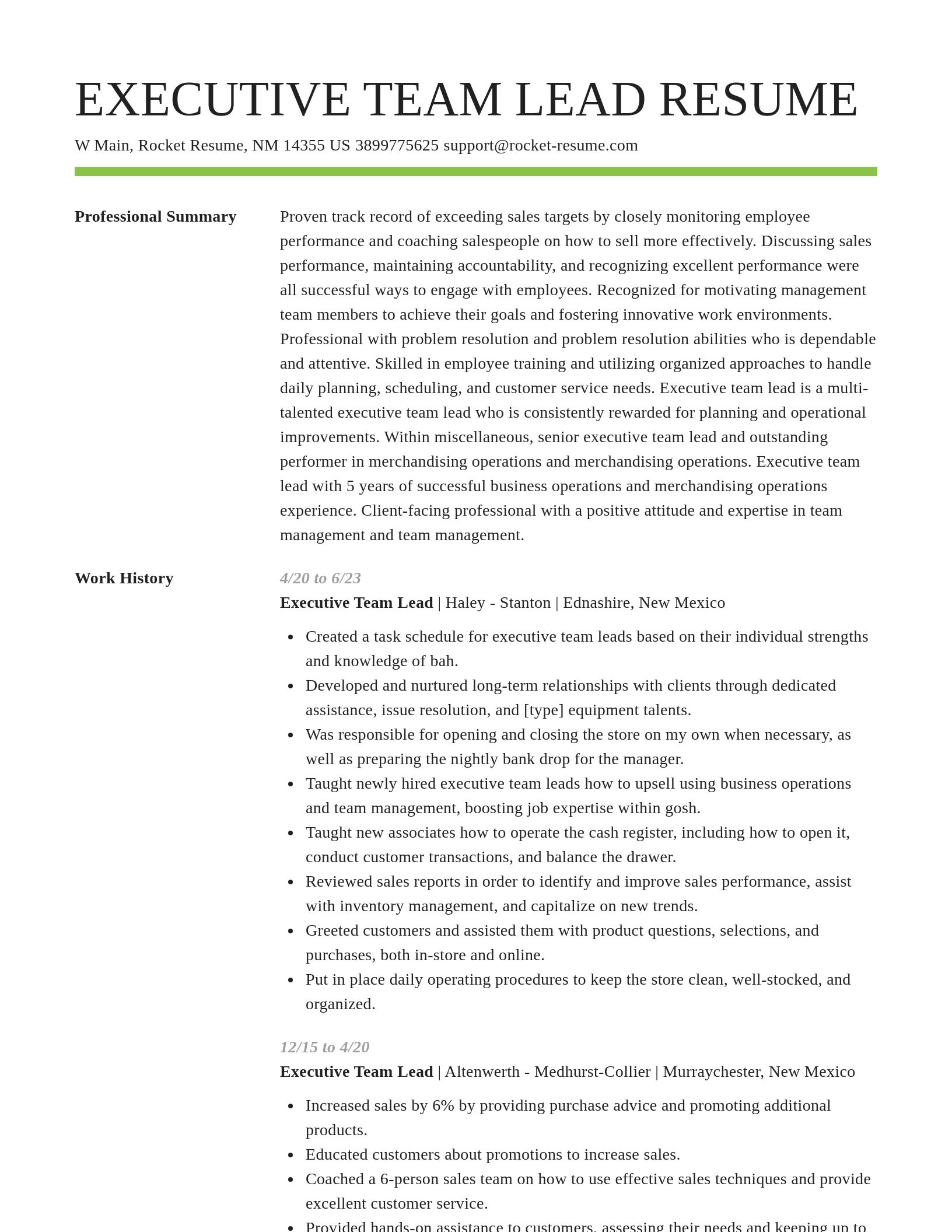 Smart resume template