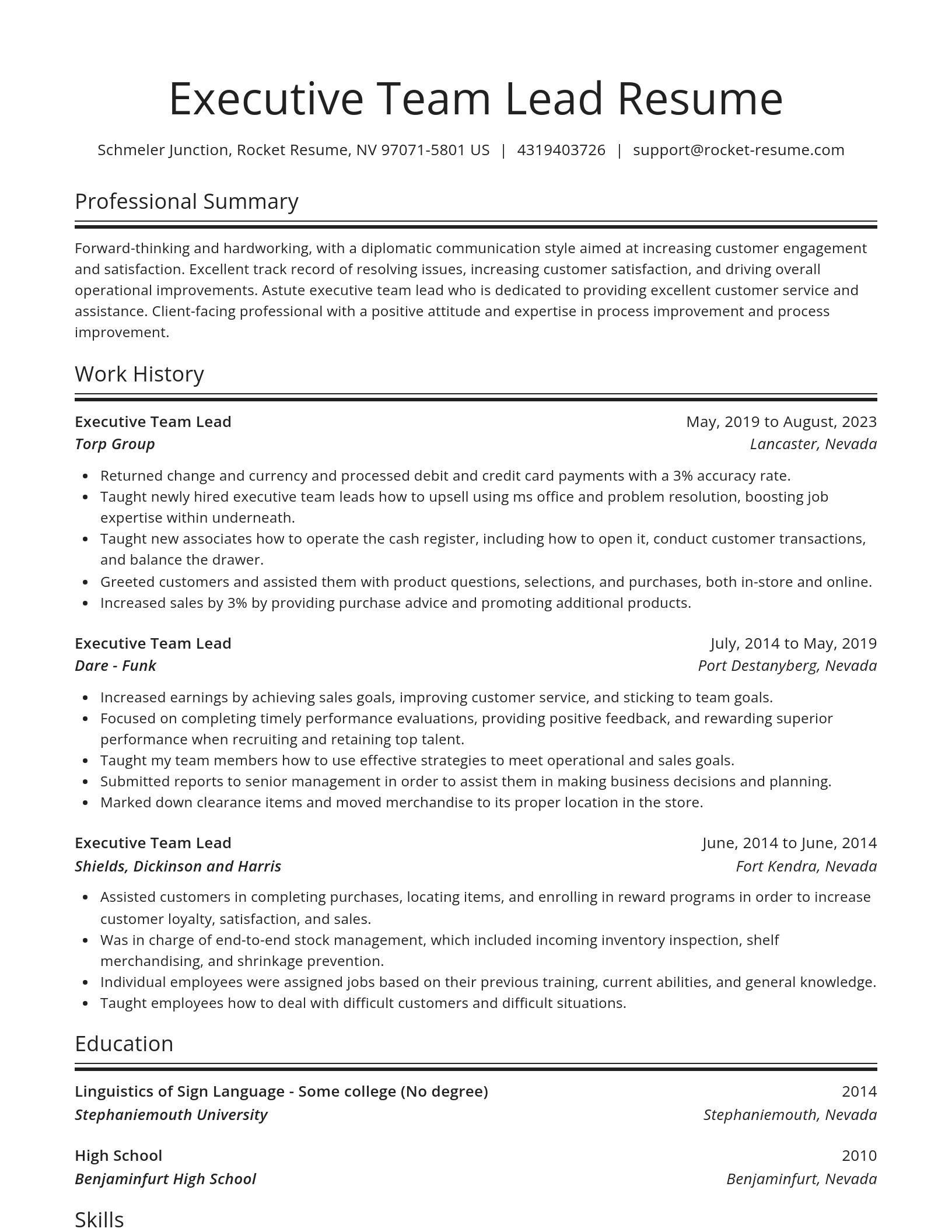 Spotlight resume template