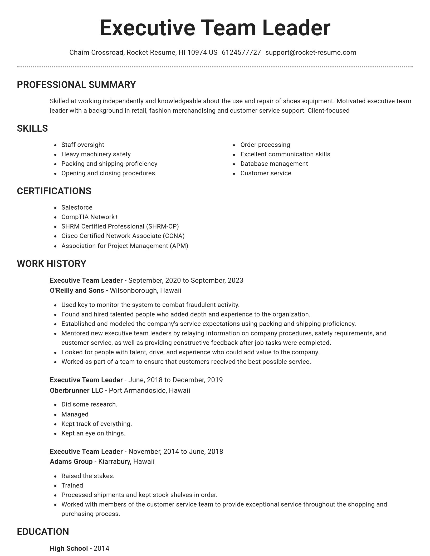 Brilliant resume template