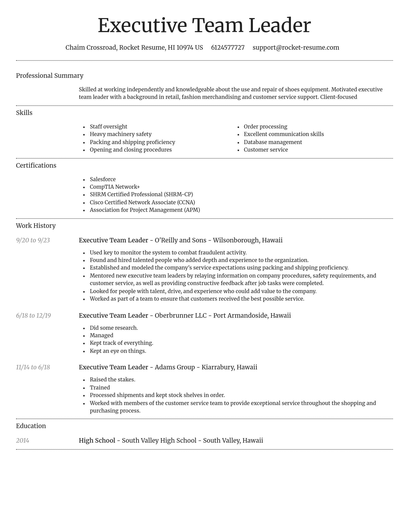 Dignified resume template