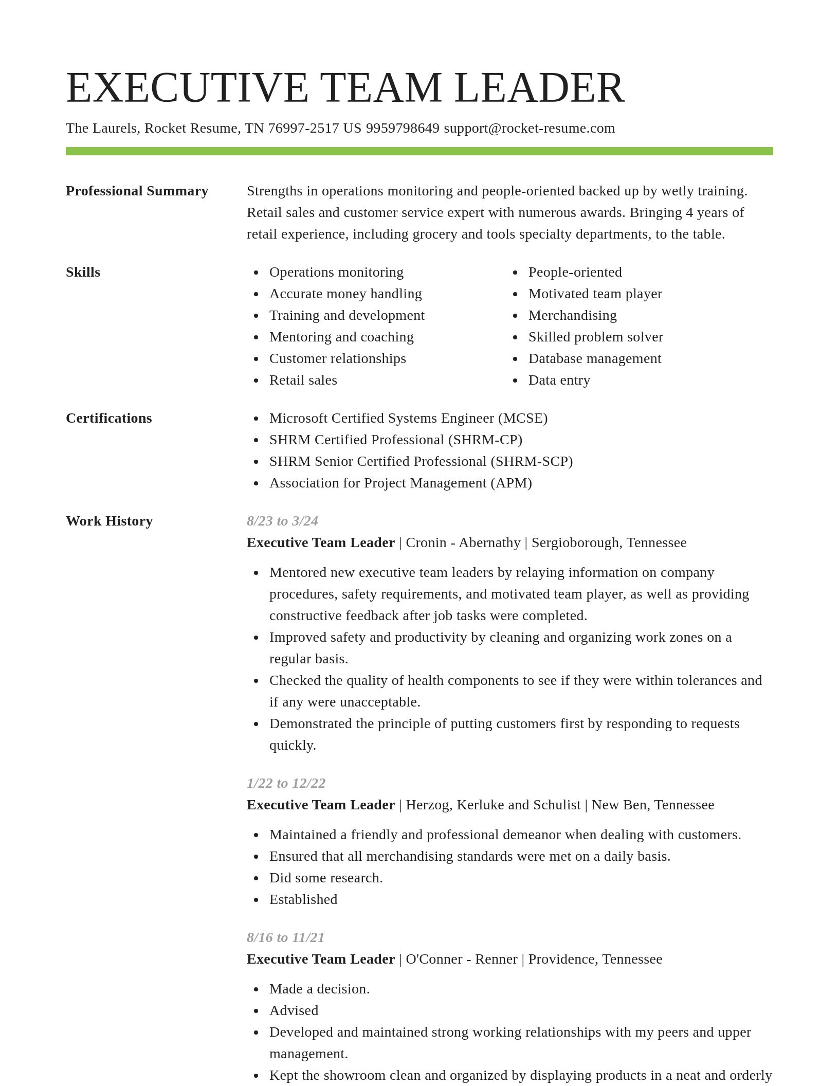 Smart resume template