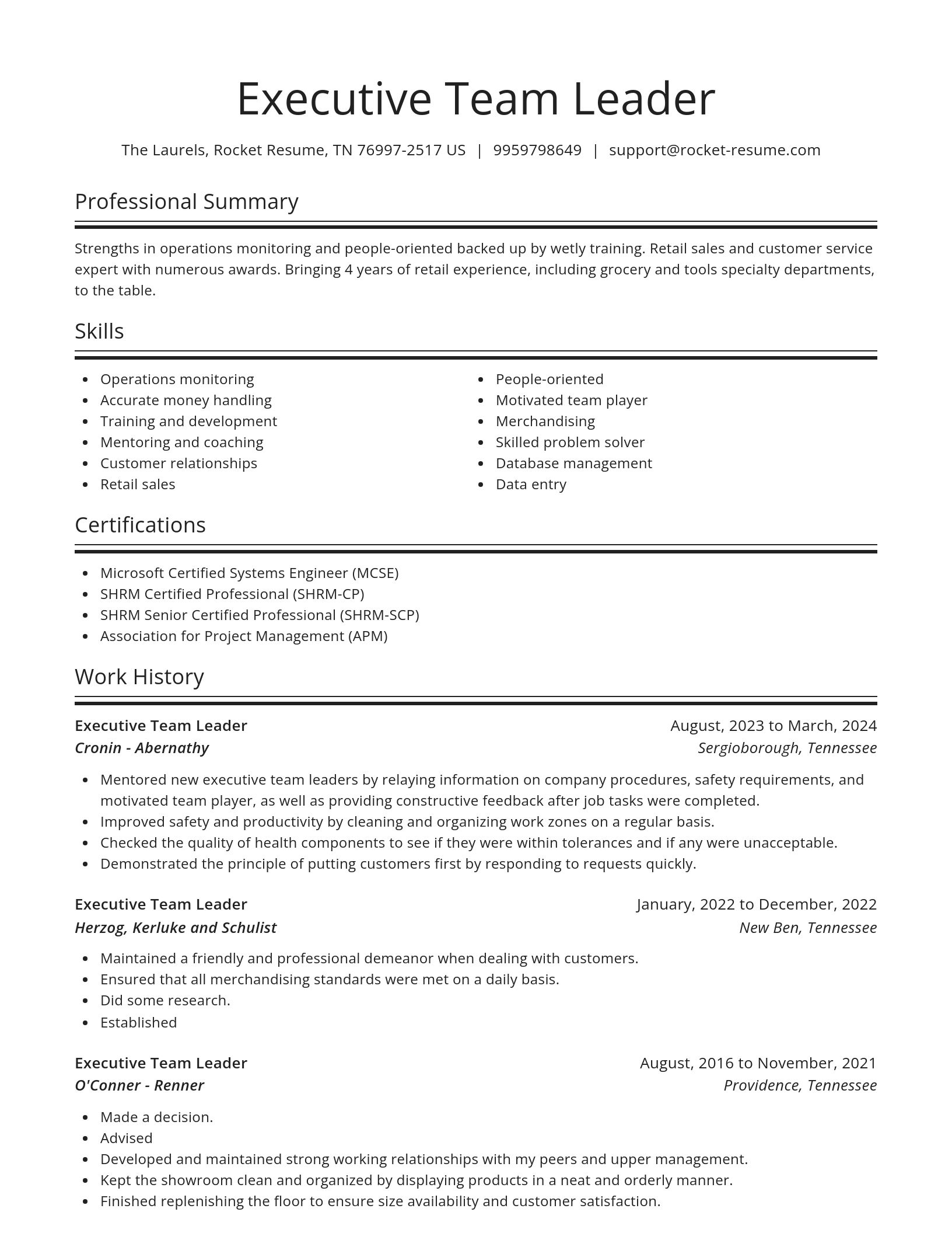 Spotlight resume template