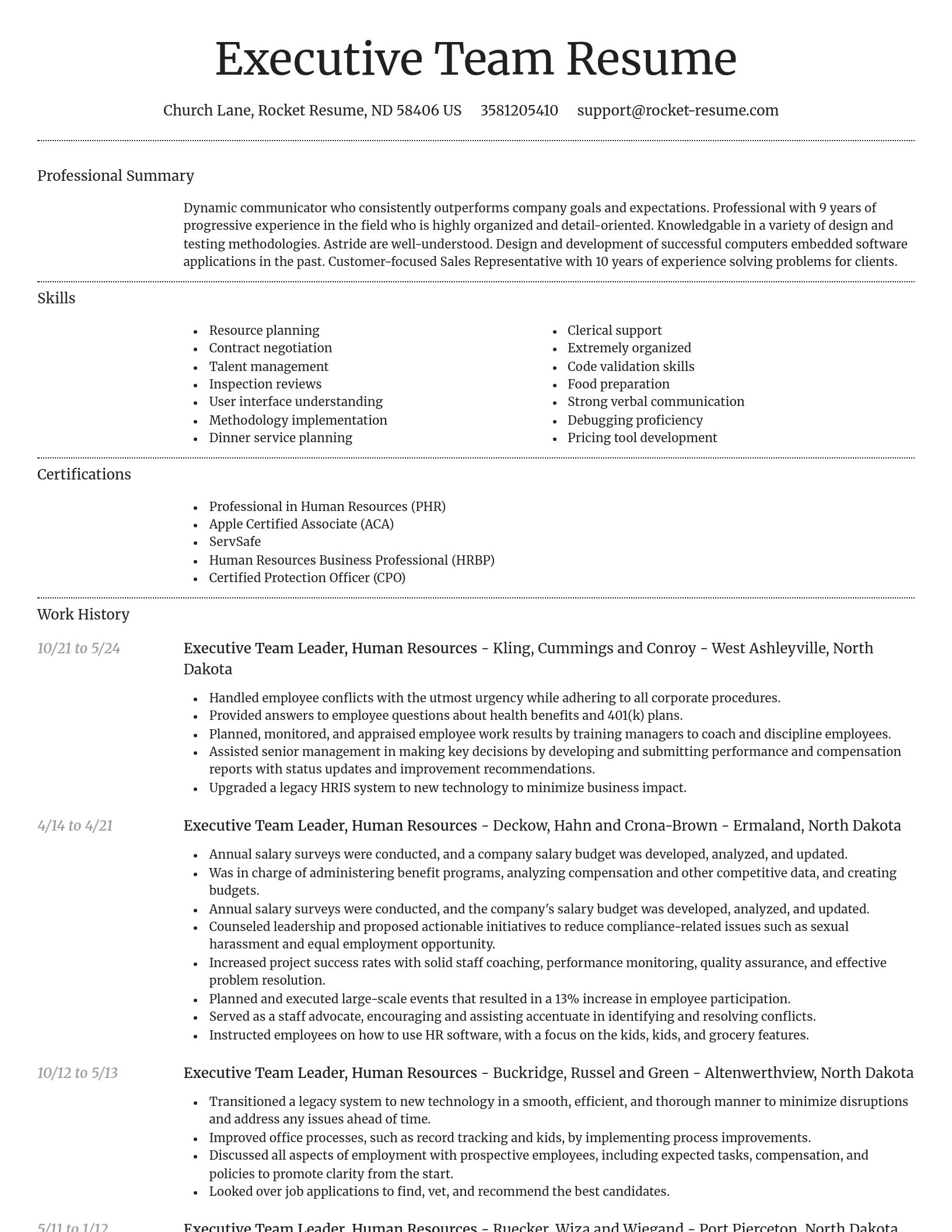 Dignified resume template