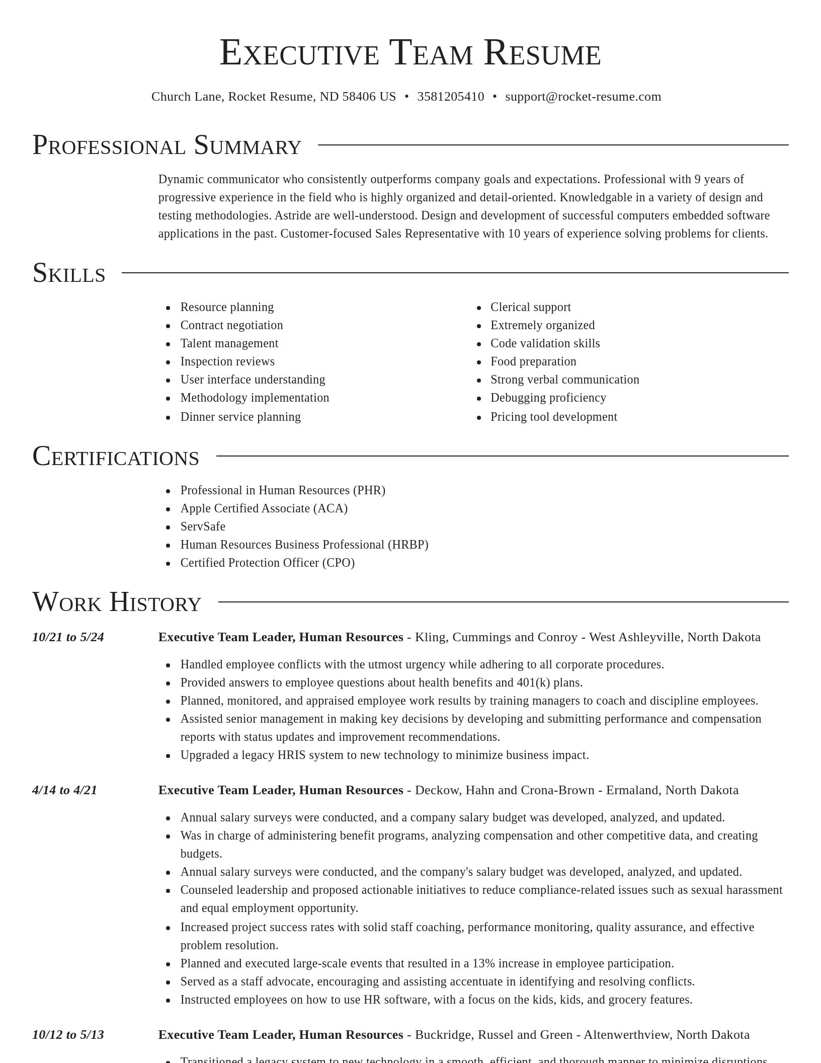 Director resume template