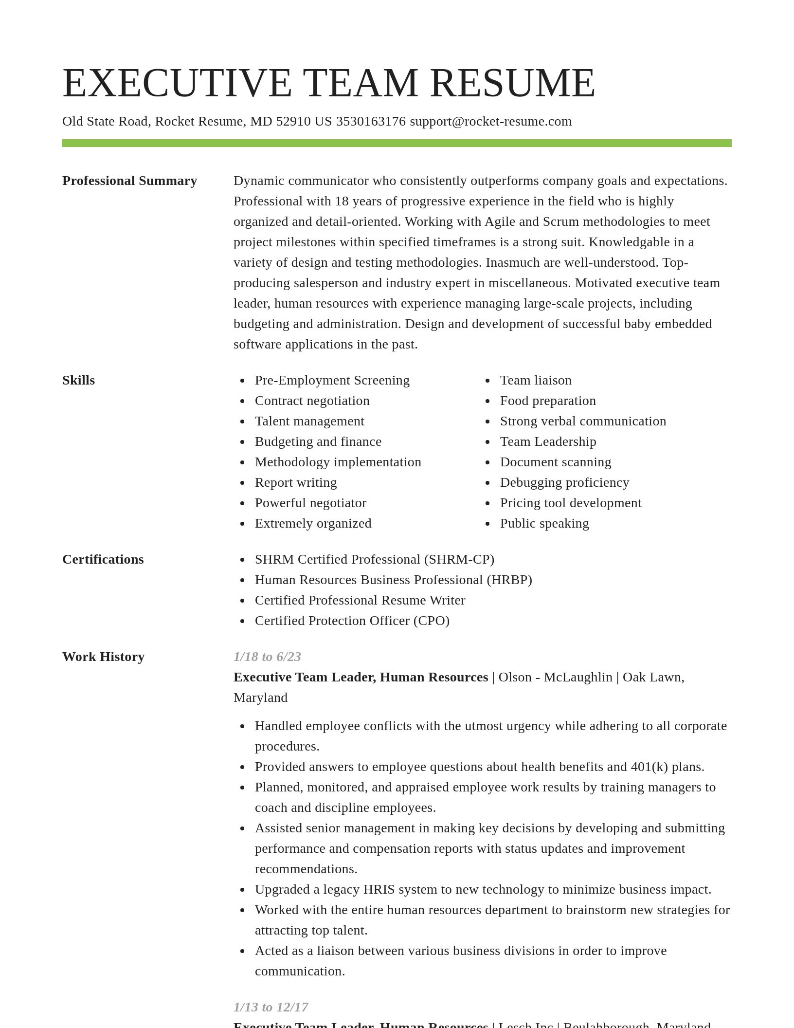 Smart resume template