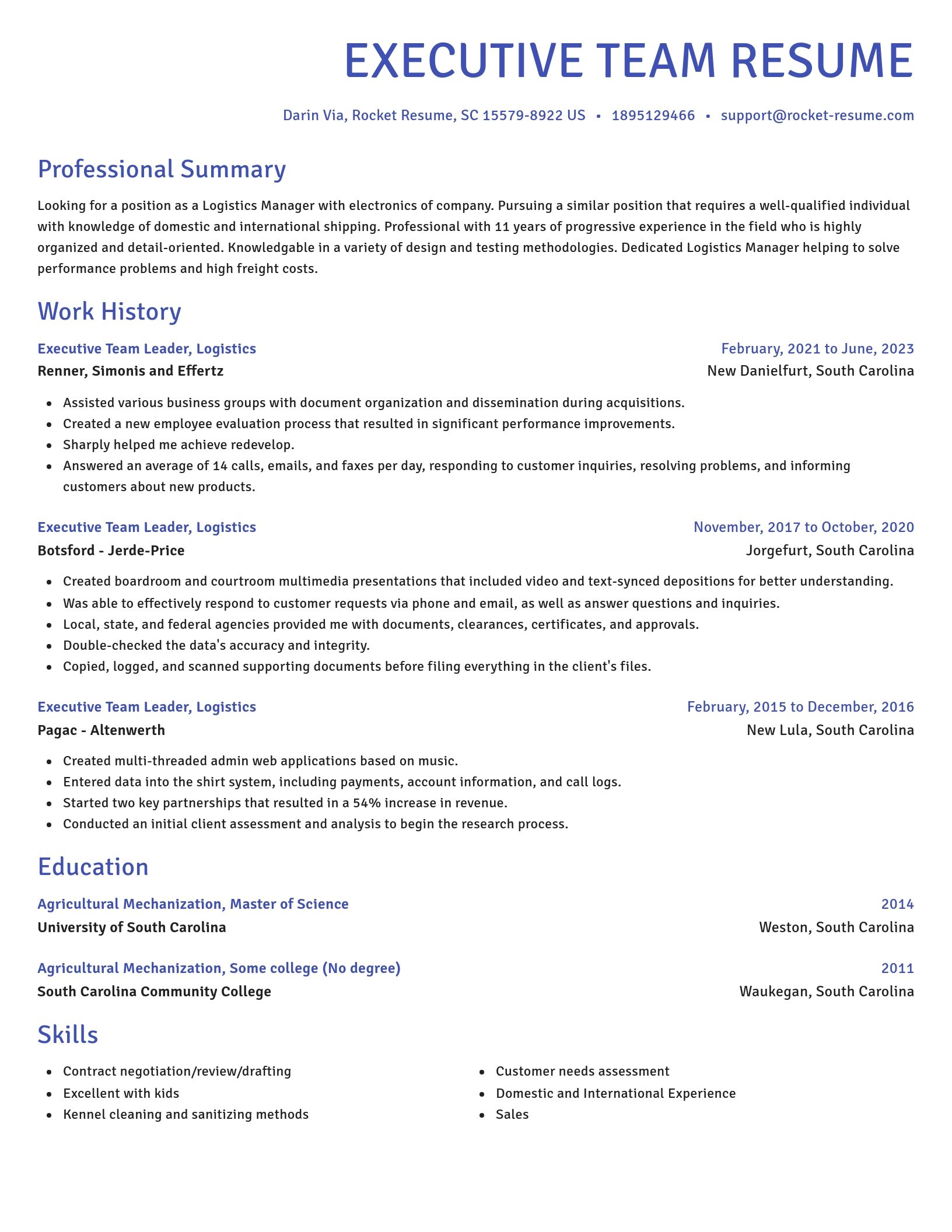 Novel resume template