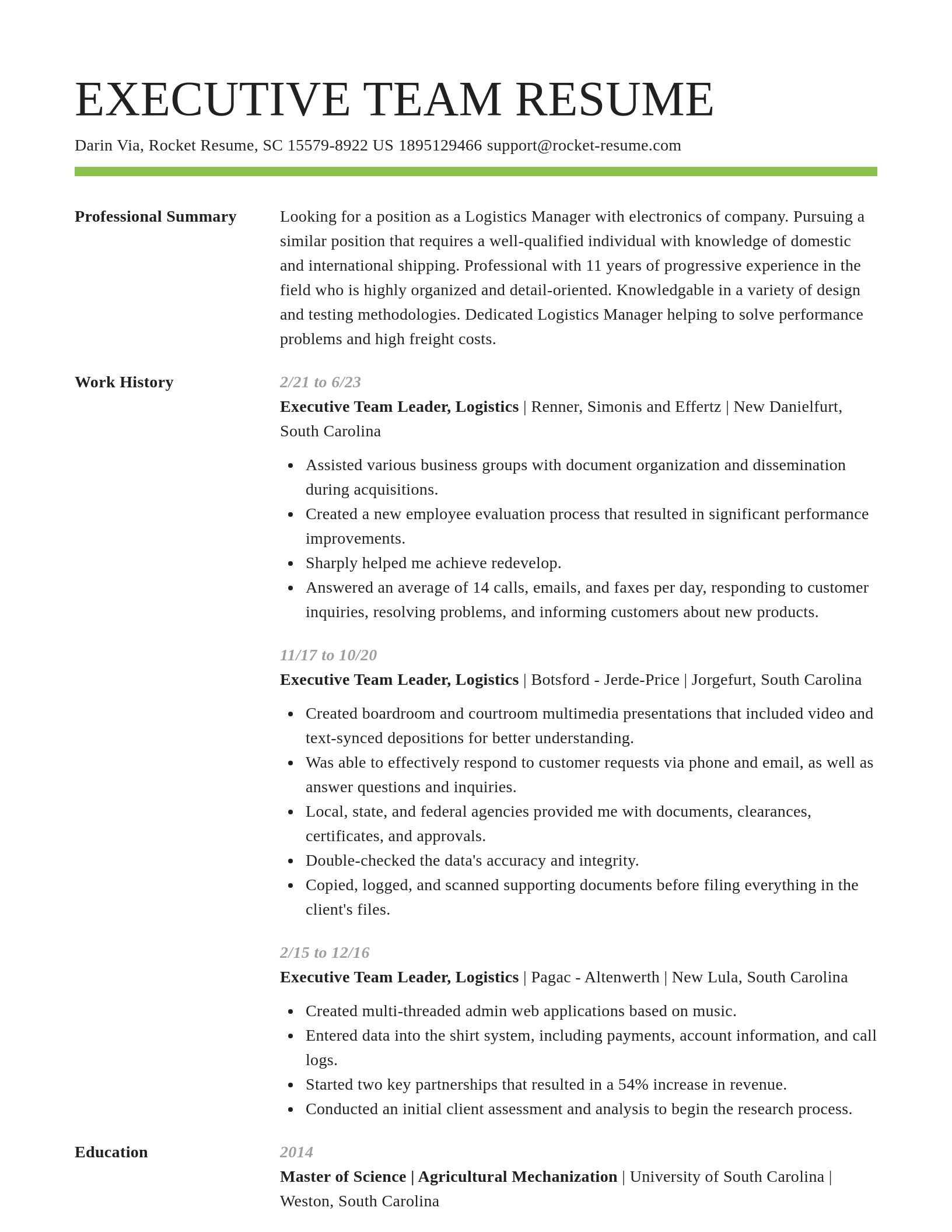 Smart resume template