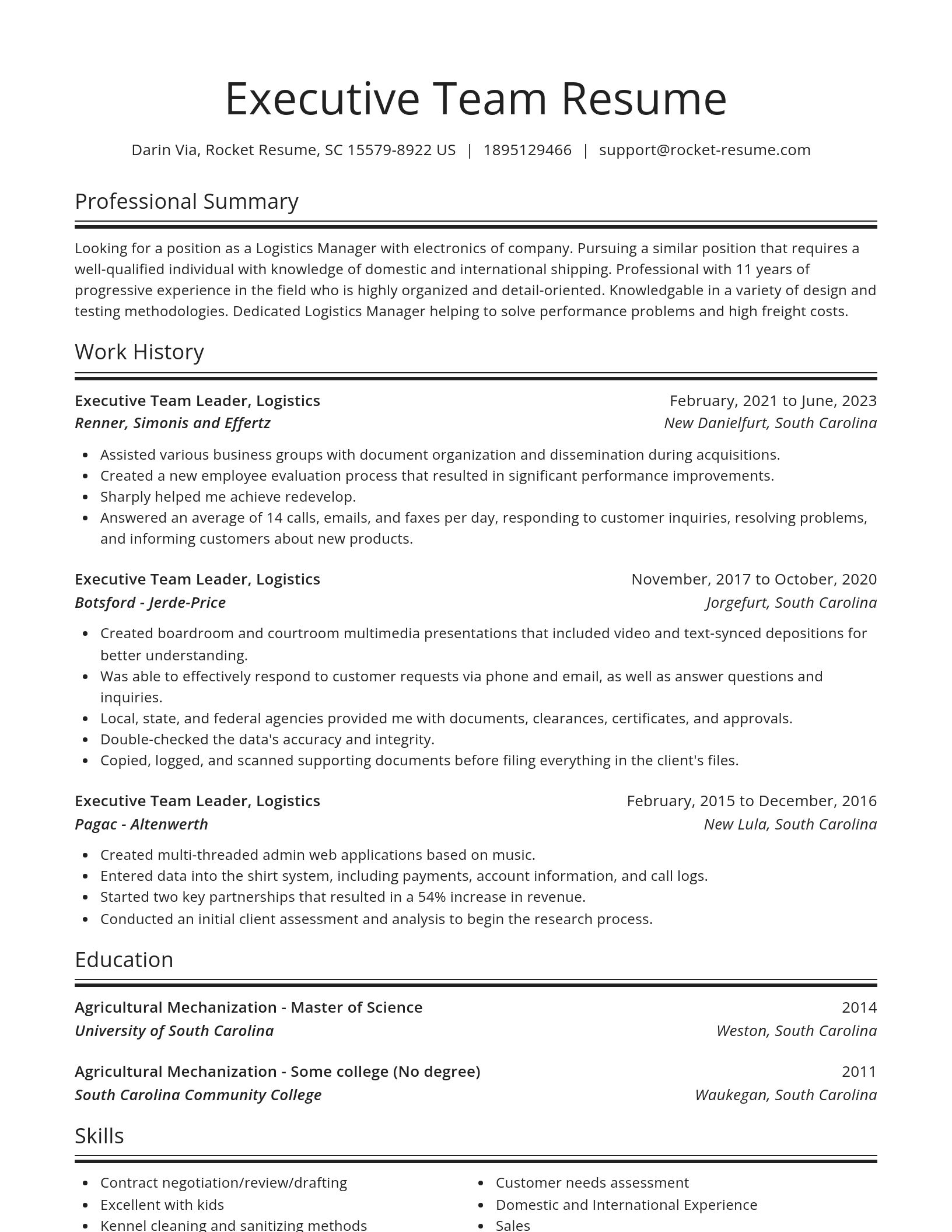 Spotlight resume template
